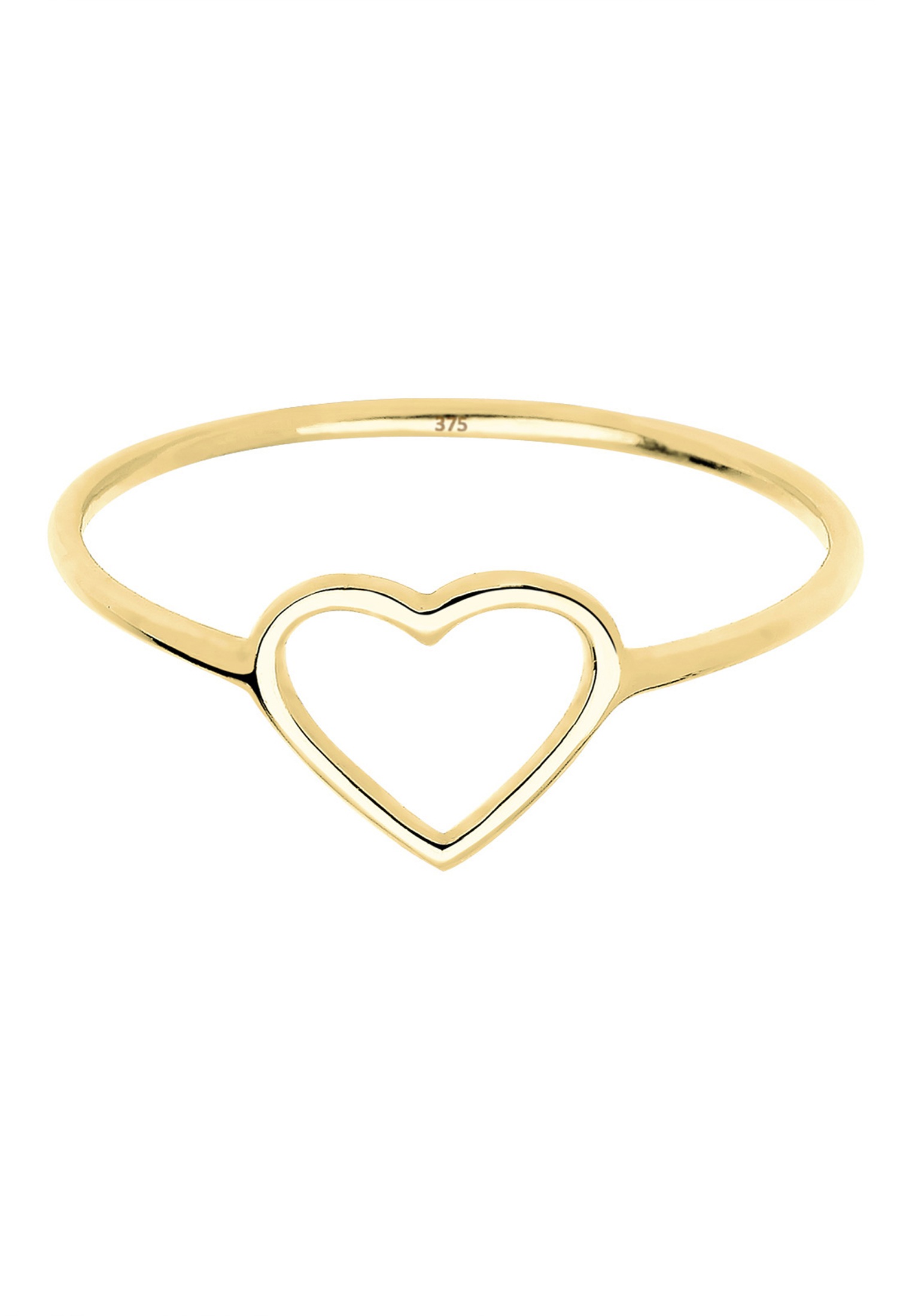 Elli Premium Silberring »Ring Herz 375 Gelbgold«