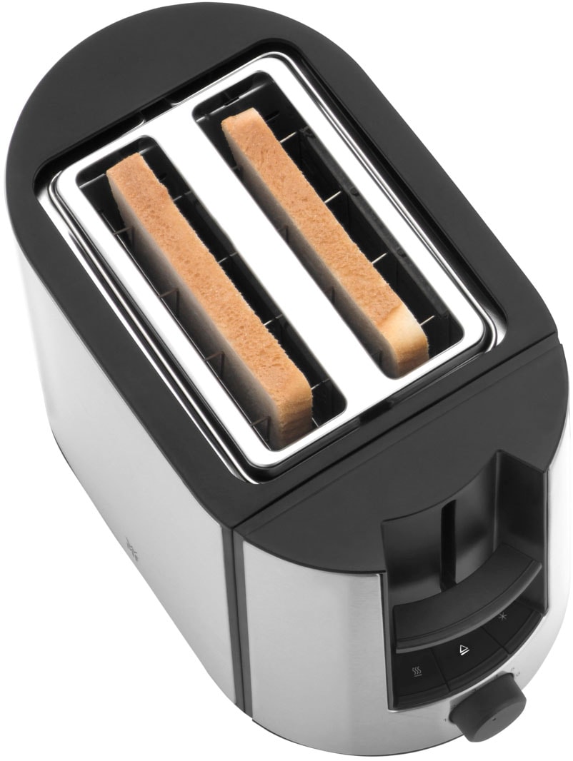 WMF Toaster »Bueno Pro, 2-Scheiben-Toaster mit integriertem Brötchenaufsatz«, 2 kurze Schlitze, für 2 Scheiben, 870 W, 6 Bräunungsstufen, Brotzentrierung, Krümelschublade, Cromargan Gehäuse