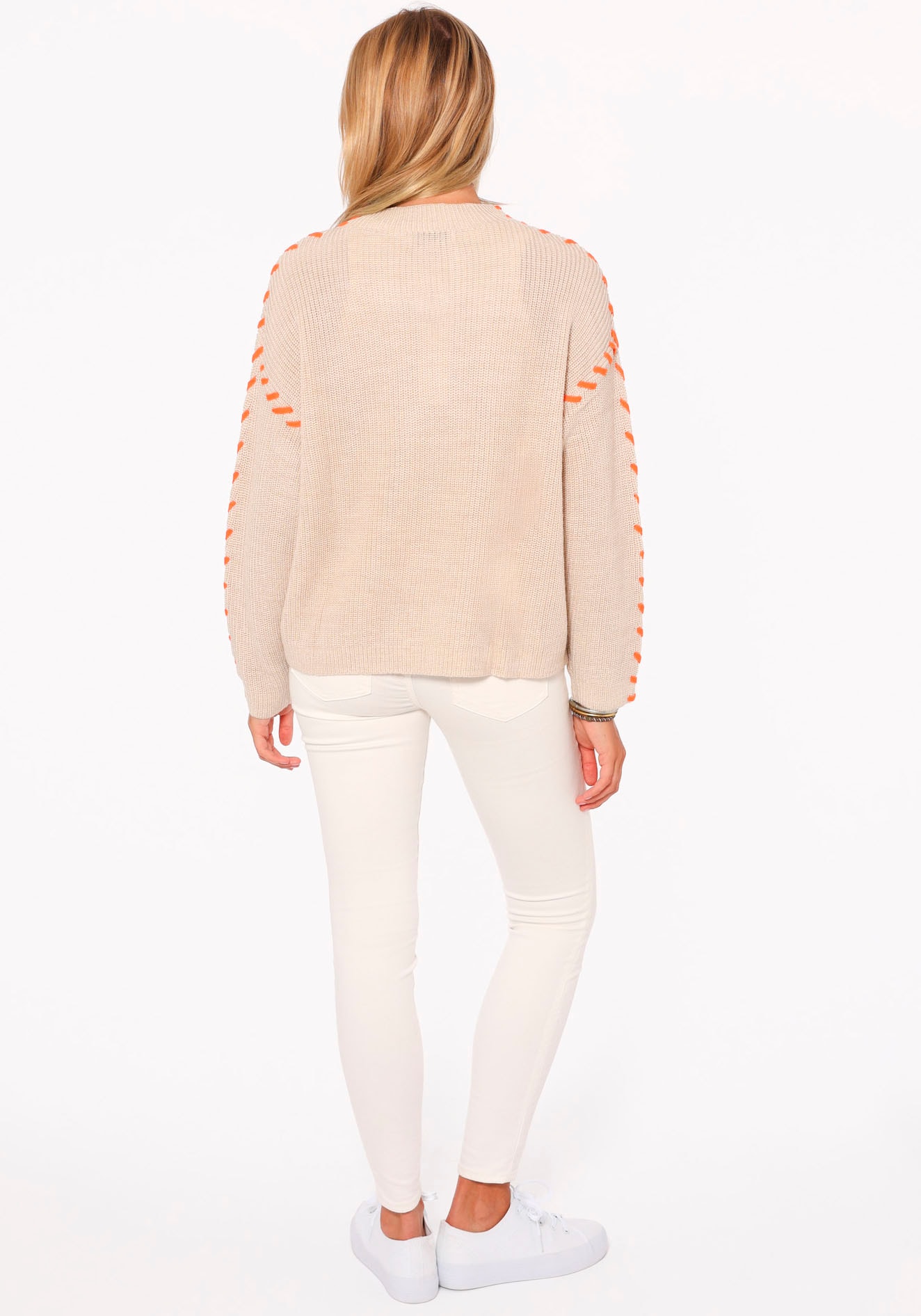 Zwillingsherz Strickpullover »"Stitching"«, mit kontrastfarbigen Nähten und Herz, mit Wollanteil