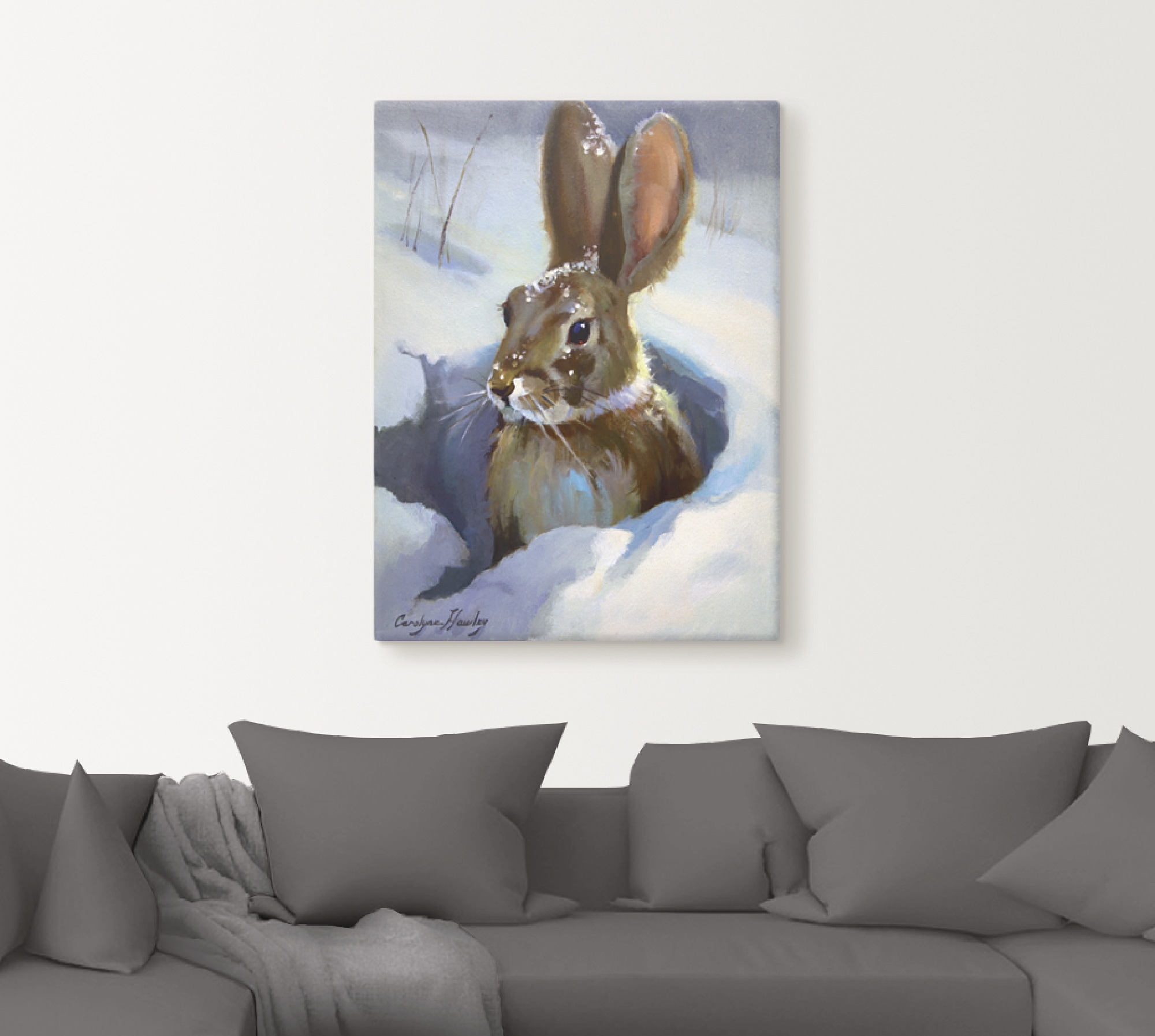 Artland Wandbild »Schneehase« Wildtiere 1 Stk. tlg. als Leinwandbild, Poster in verschied. Größen