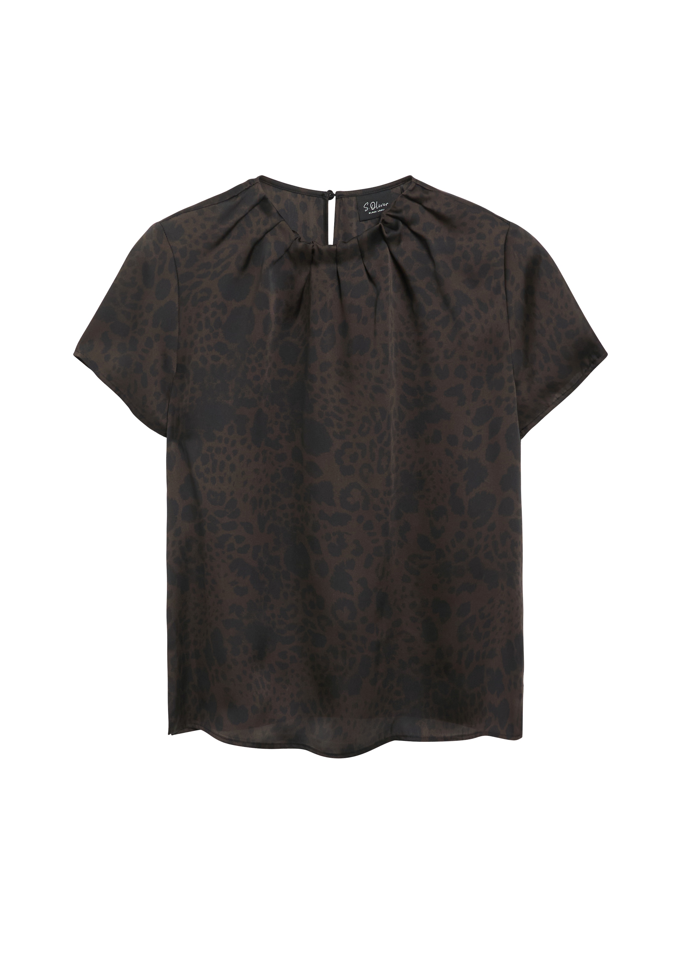 s.Oliver BLACK LABEL Kurzarmbluse Sommerbluse mit Animal-Print