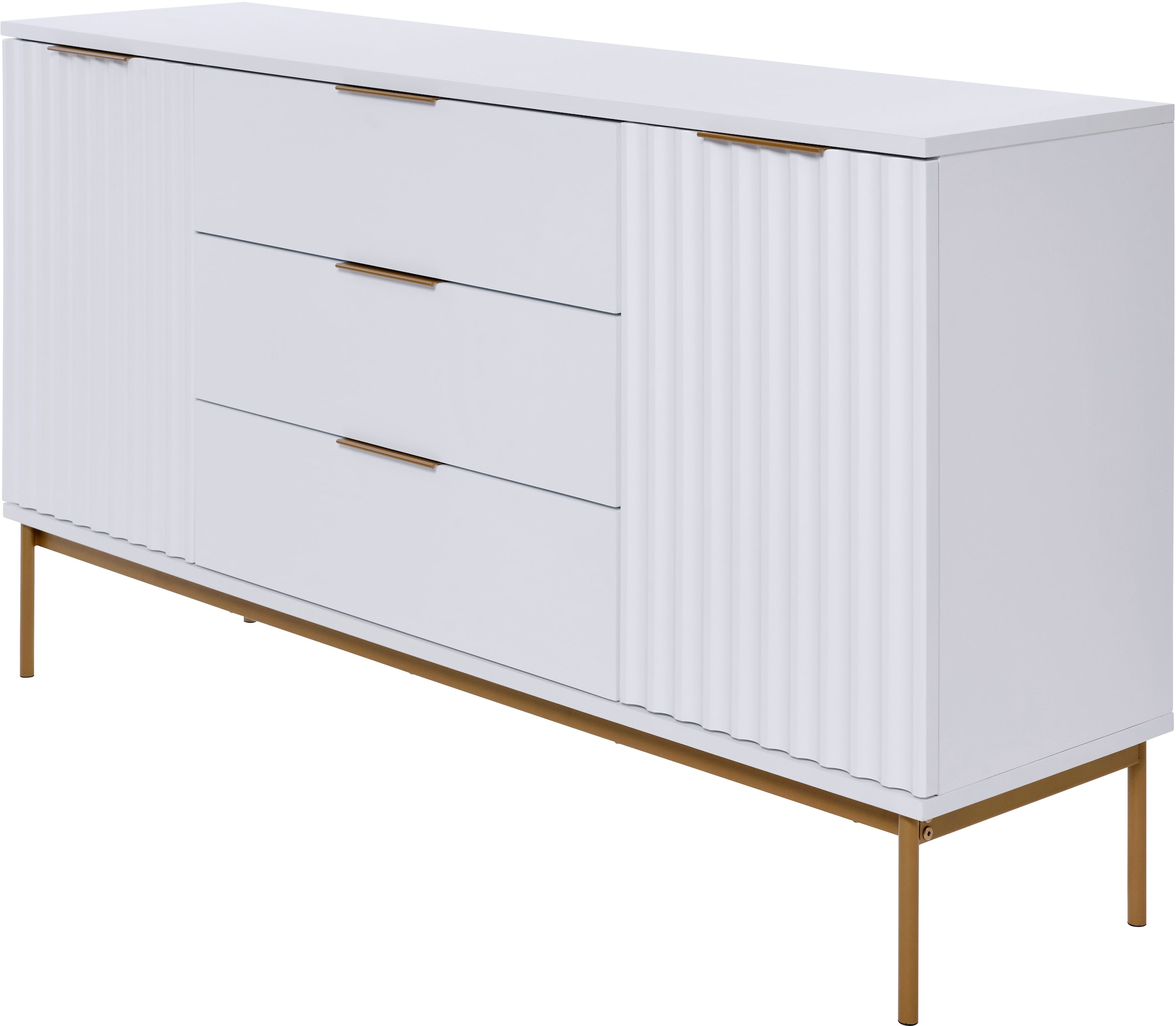 Jahnke Sideboard »CARVE SB 150«, (1 St.), Sideboard, raffiniertes Design, edler Gold-Look, Breite 150 cm