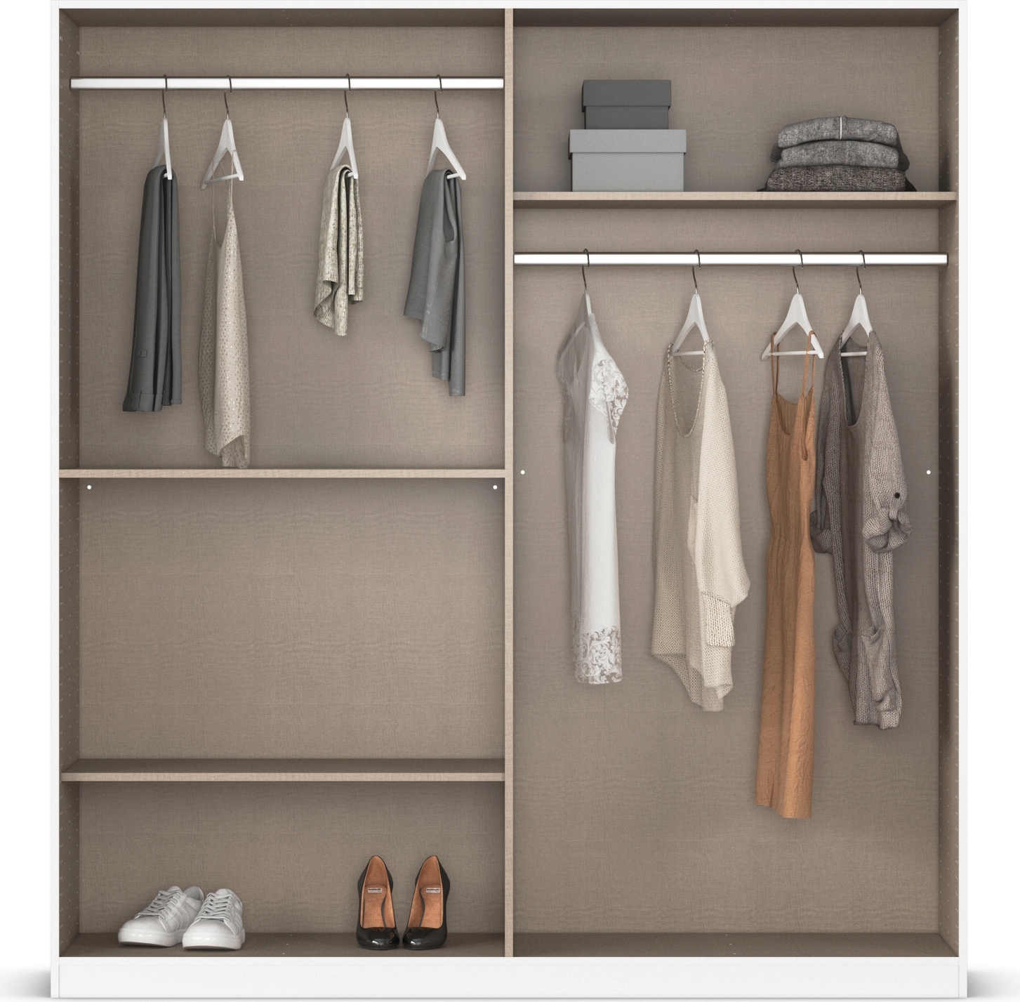 rauch Drehtürenschrank »Kleiderschrank Schrank Garderobe MAIKA mit Dekor-Front«, 2 Schubladen, in verschiedenen Breiten, Höhen, Farben, MADE IN GERMANY