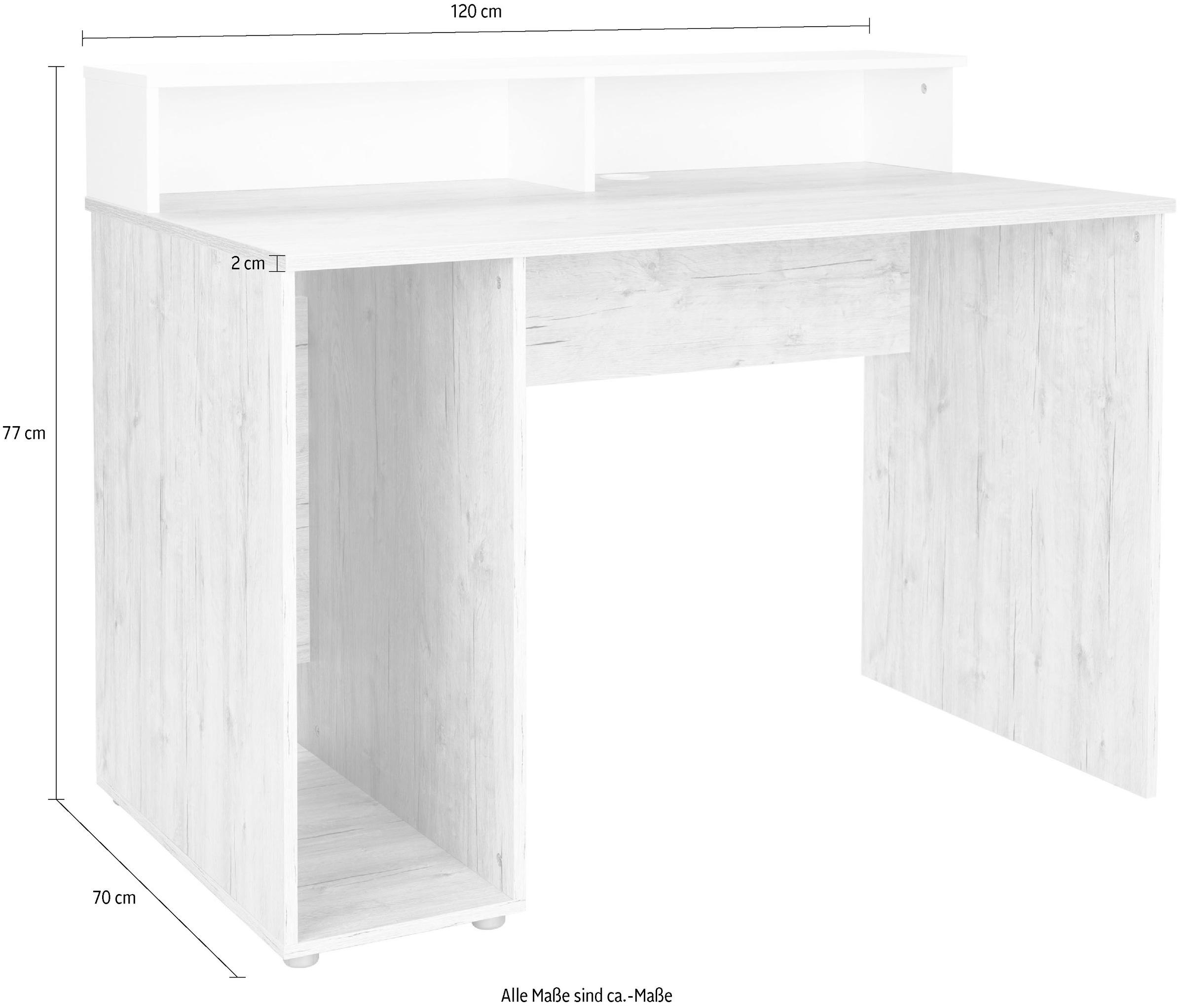 Home affaire Gamingtisch »Gaming Schreibtisch »Rieke«« 1 Stk. tlg. 1 Computerfach, 2 offene Ablagefächer