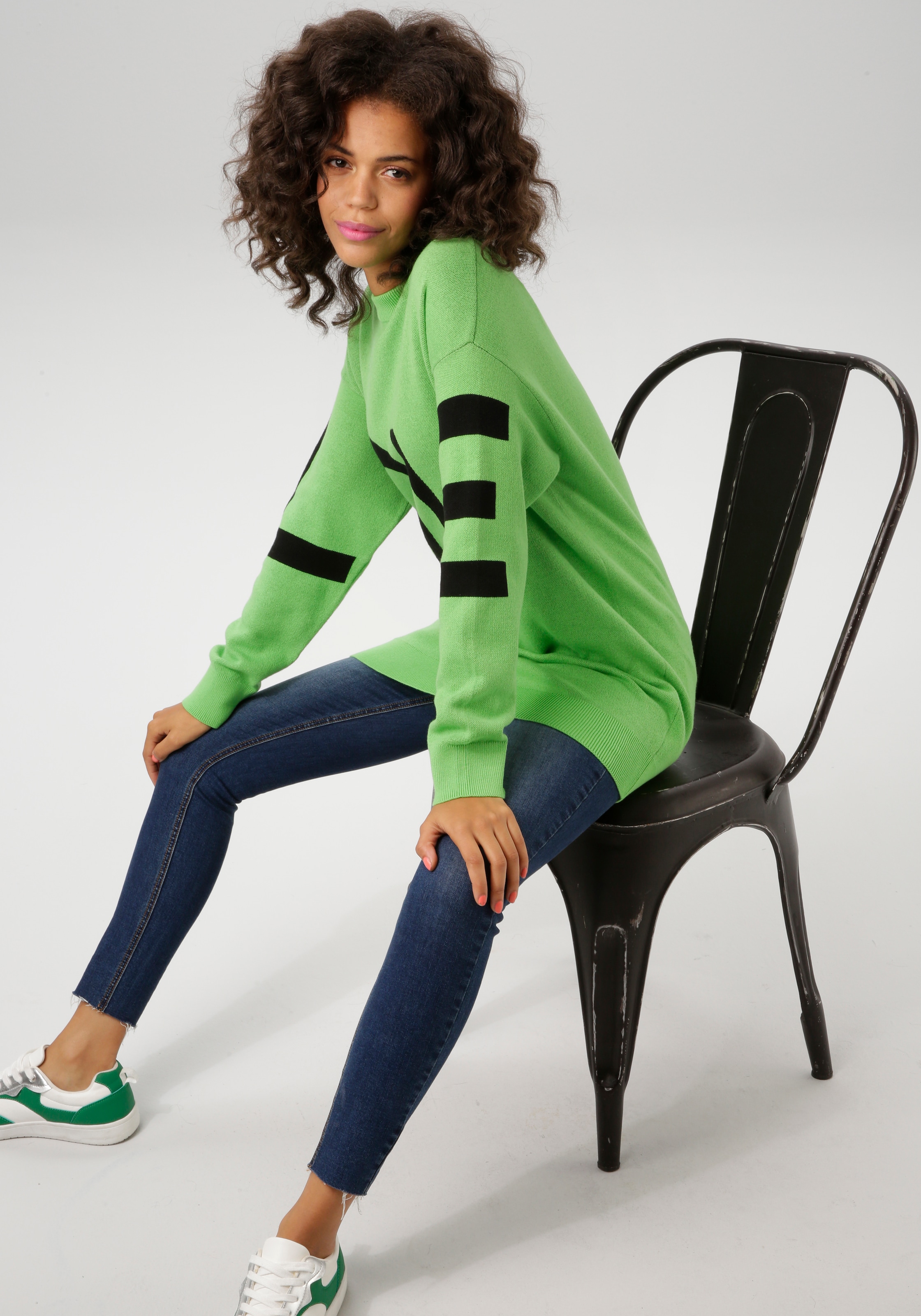 Aniston CASUAL Strickpullover mit eingestricktem LOVE-Schriftzug