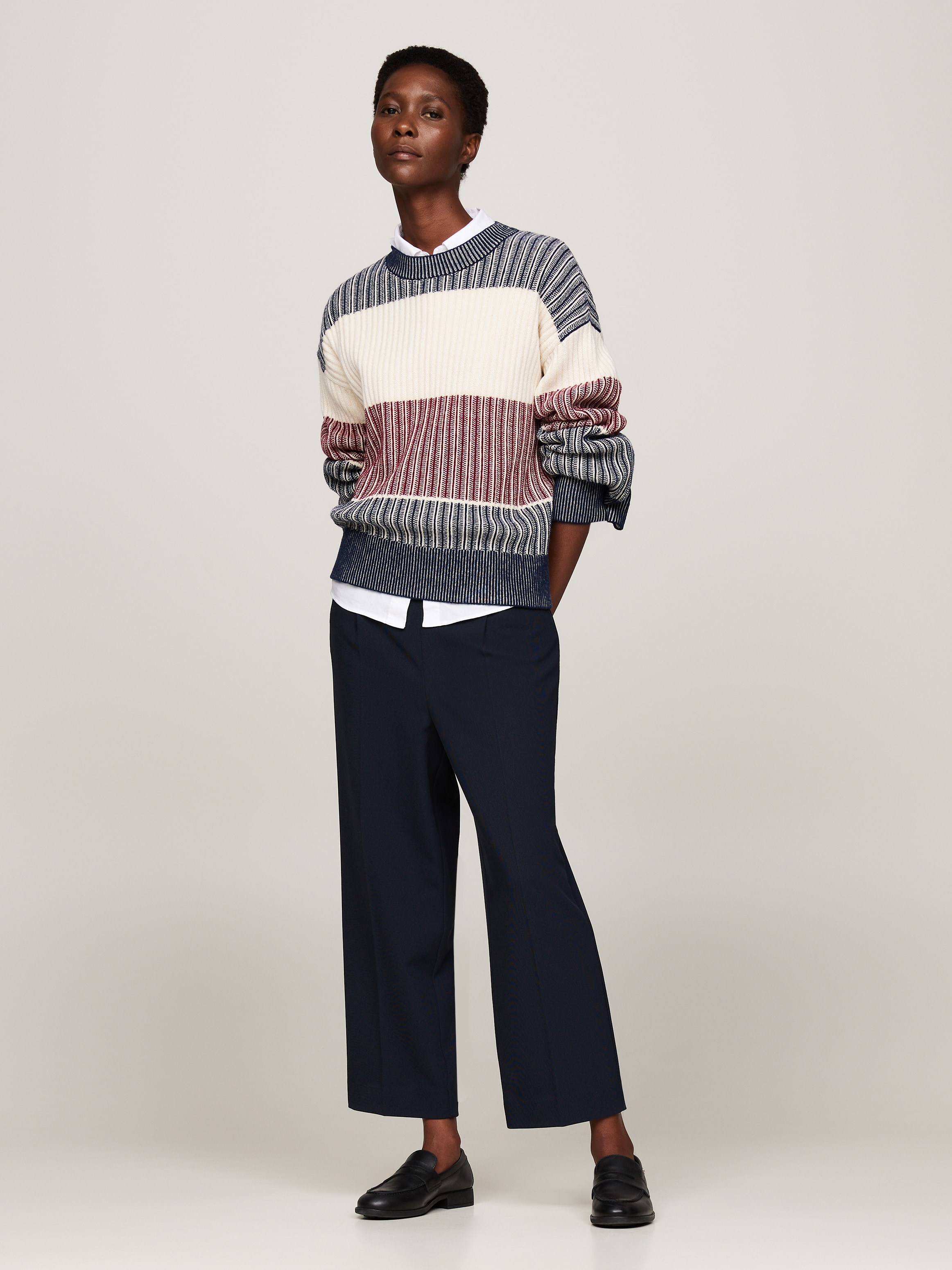Tommy Hilfiger Strickpullover »GLOBAL STP ALL OVER SWEATER«, (Global Serie TH WOMEN), mit Tommy Hilfiger Global Stripe