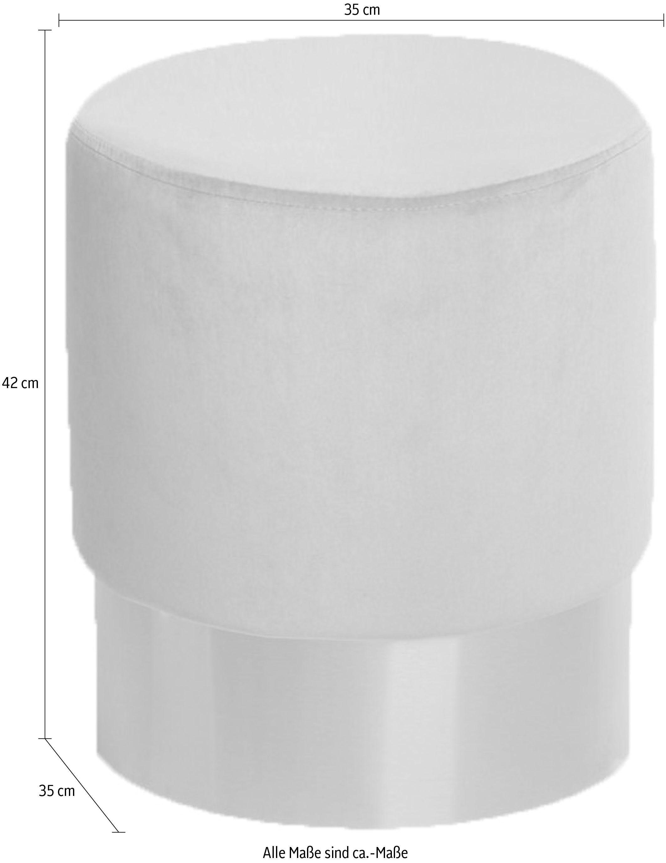 Kayoom Hocker »Nano 110, Hocker in stilvollem Design, runde Form, mit Fuß aus Metall« 1 Stk. tlg. Golz Akzente, mit pflegeleichtem Stoffbezug, runde Form