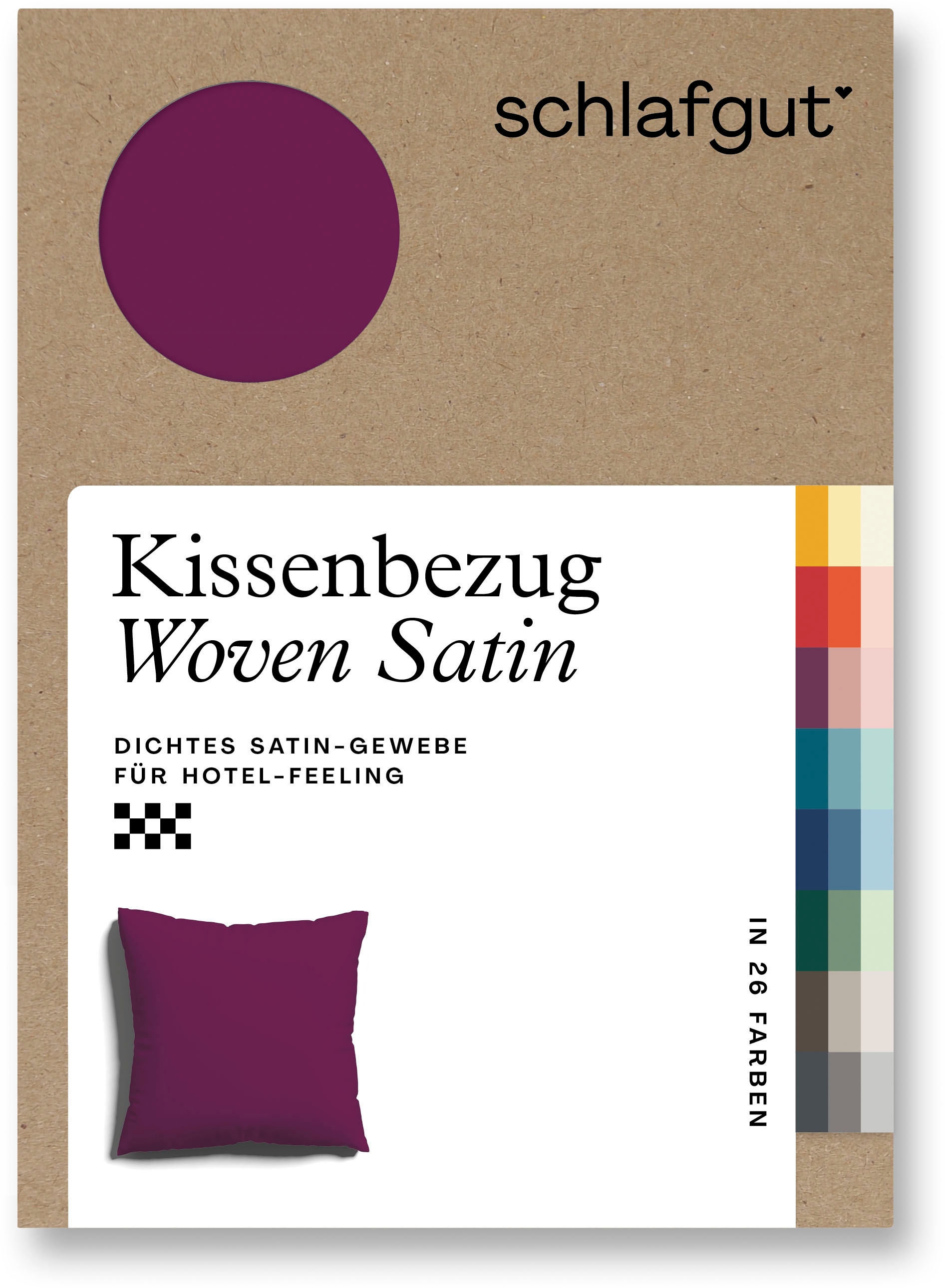 Schlafgut Kissenbezug »Woven Satin aus Mako-Baumwolle, langlebig, pflegeleicht, dicht gewebt«, (1 St.), Kissenhülle mit Reißverschluss, passender Bettbezug erhältlich