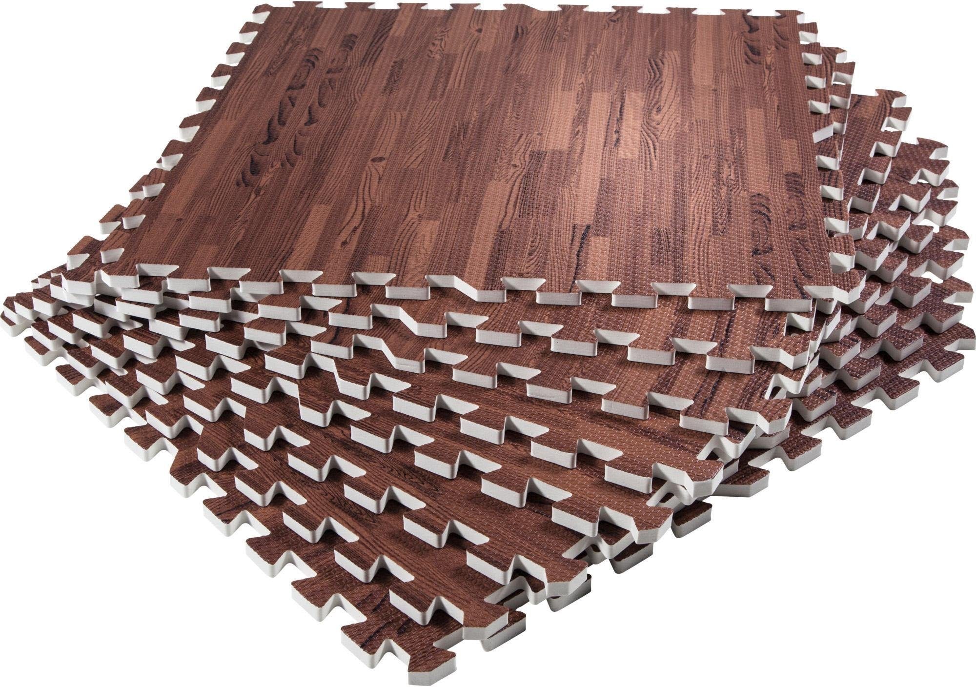 GORILLA SPORTS Bodenschutzmatte »Schutzmattenset mit acht Teilen Holzoptik  Dunkel«, (Set, 8 St.) online kaufen | mit 3 Jahren XXL Garantie