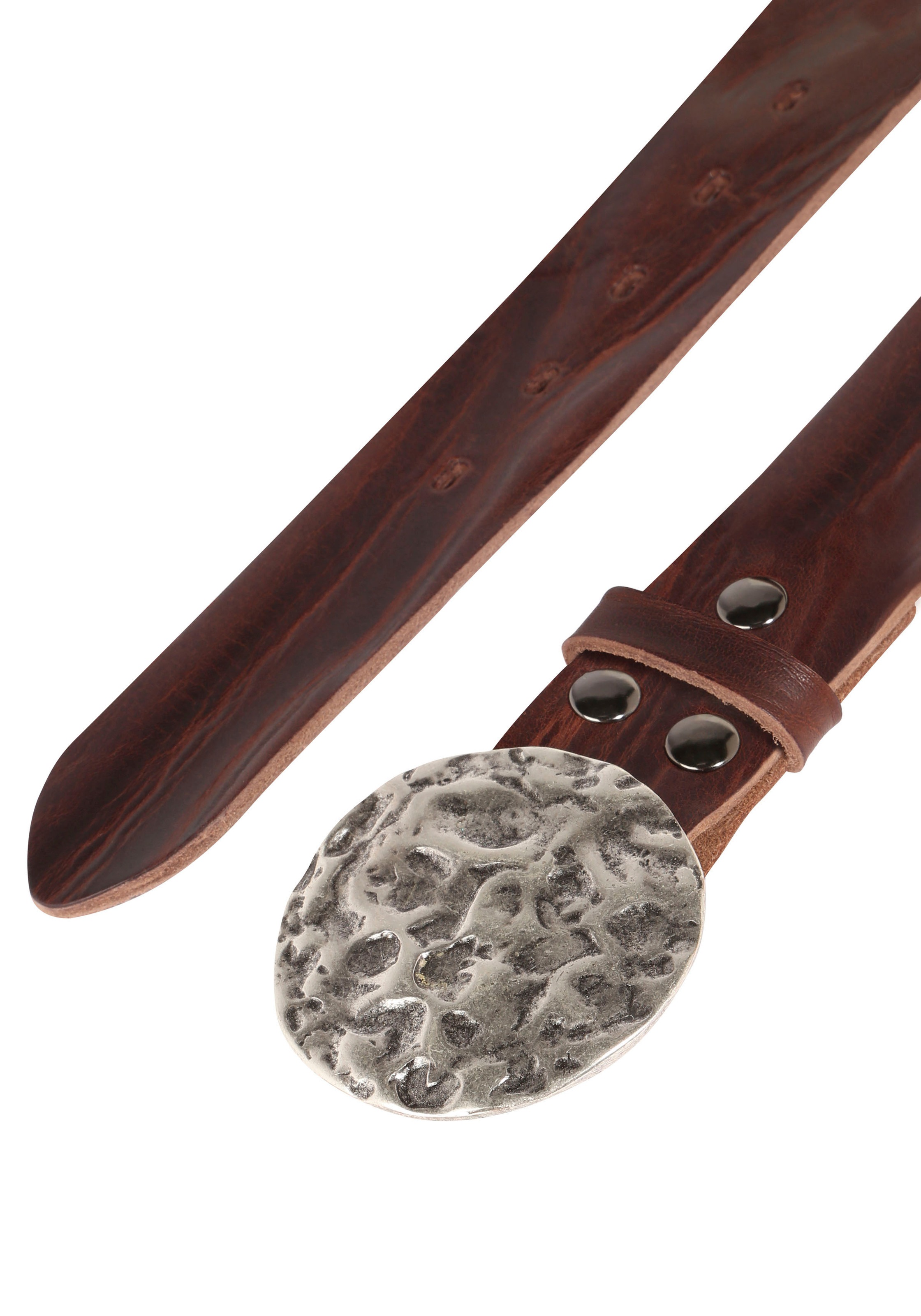 Rettungsring Gürtel Ledergürtel mit austauschbarer Schließe »Vollmond Silber«