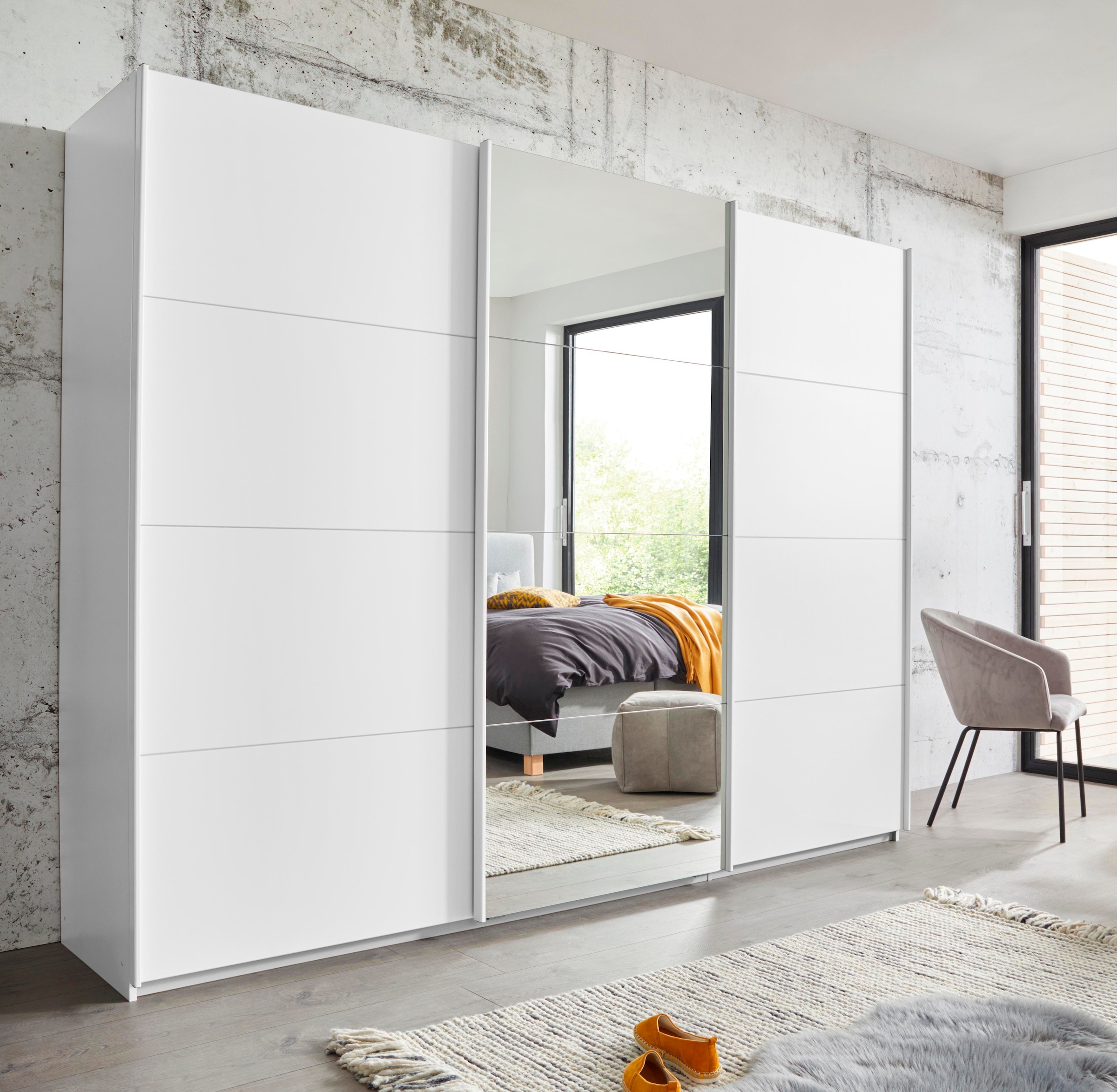 rauch Schwebetürenschrank »Kleiderschrank Schrank Garderobe Wäscheschrank BESTSELLER KEPAN«, inkl. Schubladen-Einsatz und extra Einlegeböden MADE IN GERMANY