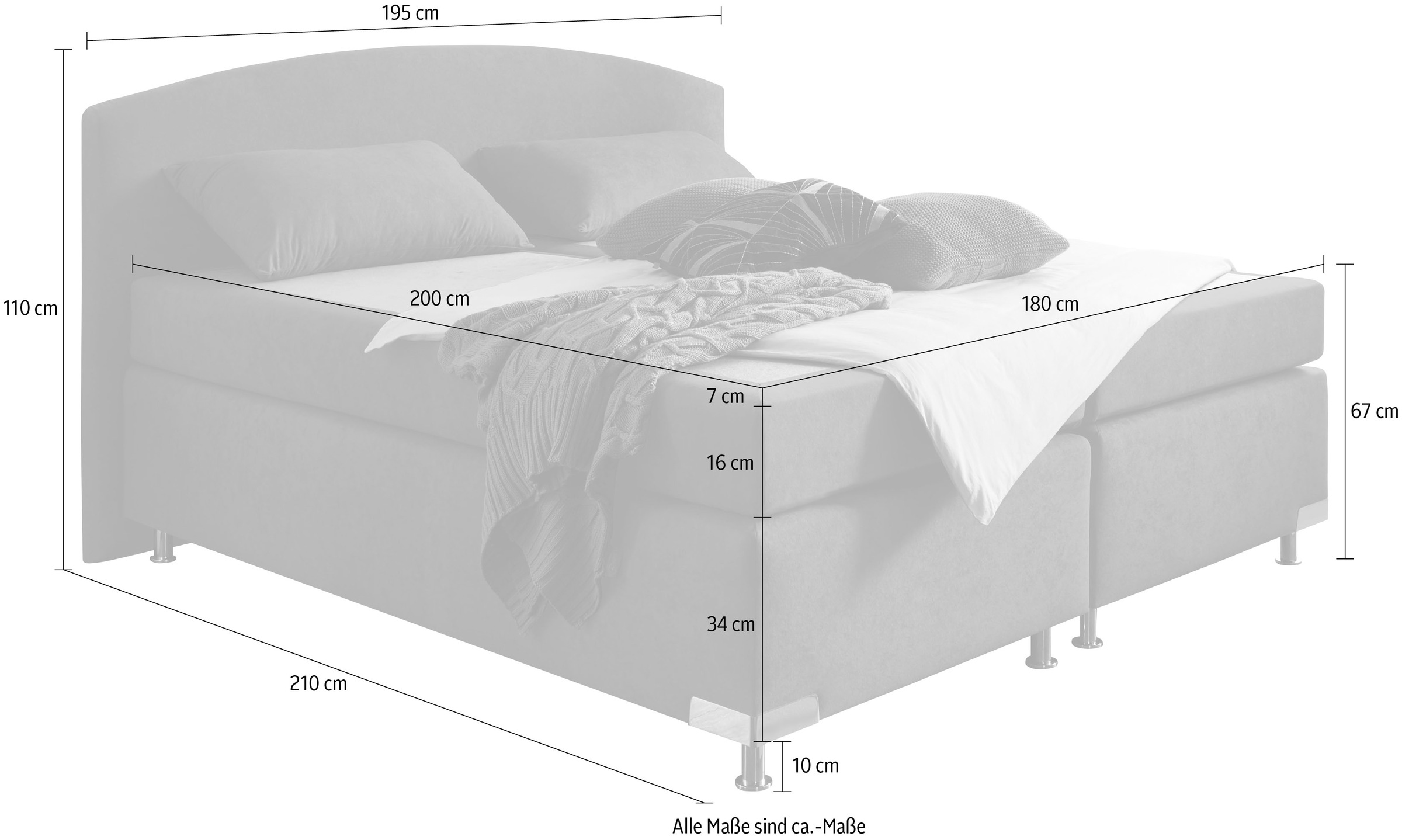 Westfalia Schlafkomfort Boxspringbett »Amsterdam«, (Optional mit Topper)