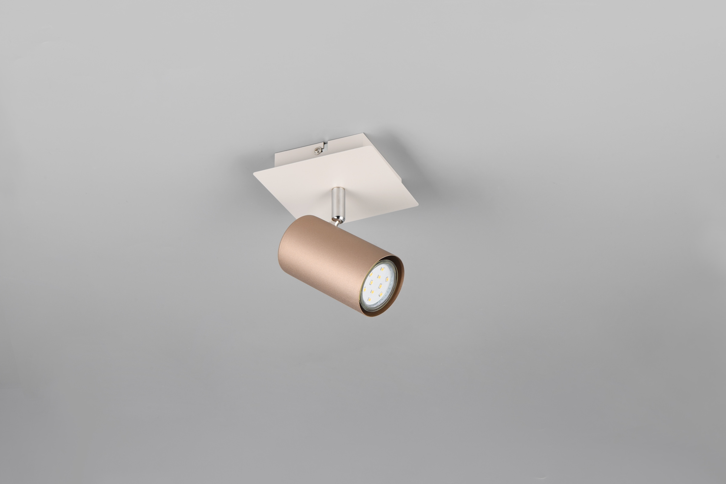 TRIO Leuchten Deckenstrahler »MARLEY, GU10 Deckenspot 1-flammig, exkl 1x GU10 max 25W, Wandspot« GU10 1 Stk. warmweiß - kaltweiß flexibel verstellbarer Spot für Wand oder Decke, in coffee + warm grey