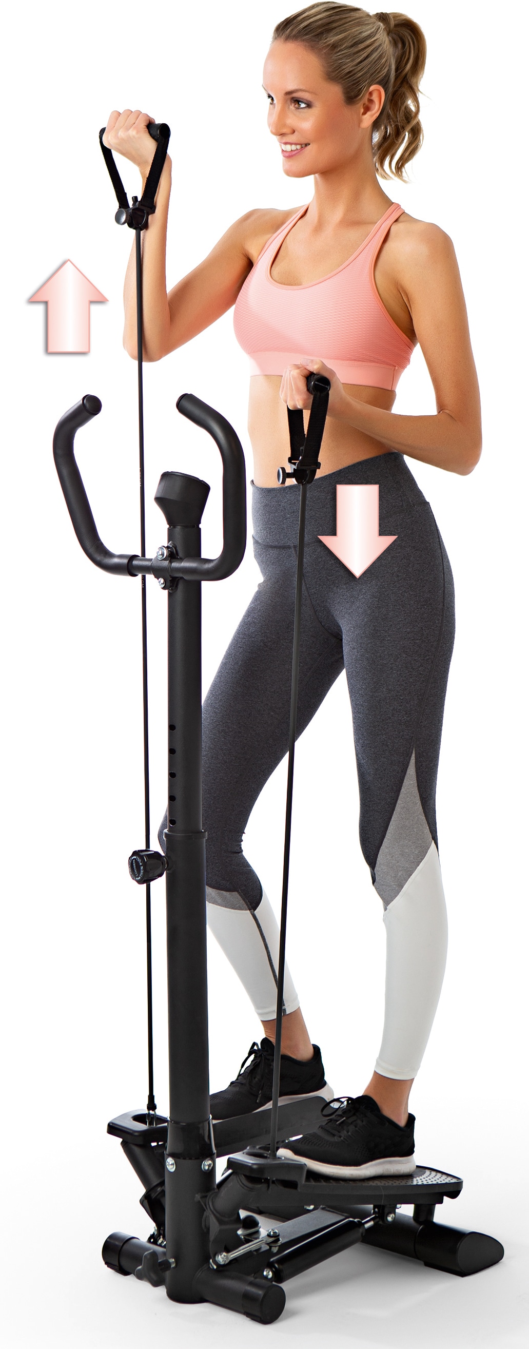 VITALmaxx Stepper »VITALmaxx Fitnesstrainer Swing Stepper«, (3 tlg., mit Trainingsbändern)