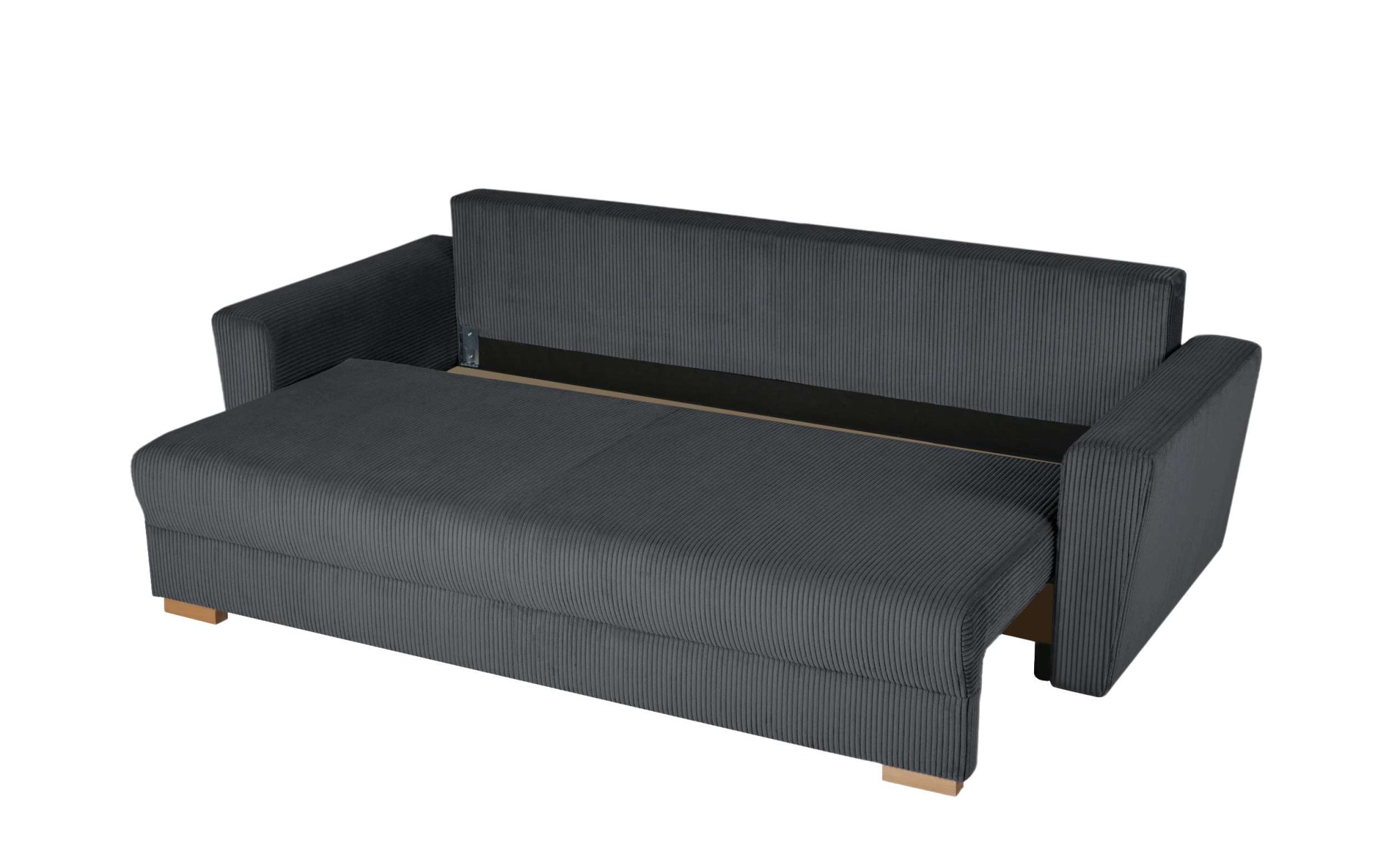 INOSIGN 3-Sitzer »MAGHERA Schlafsofa mit Bettkasten, in hochwertiger Verarbeitung«, mit Wellenunterfederung, Cord und Struktur-Bezug, B/H/T 230/92,5/79 cm