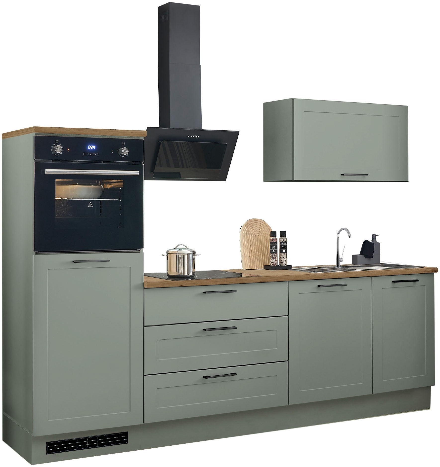 BASIC by Balculina Küchenzeile »Marsi« Breite 260 cm, wahlweise mit E-Geräten, mit Soft-Close-Funktion