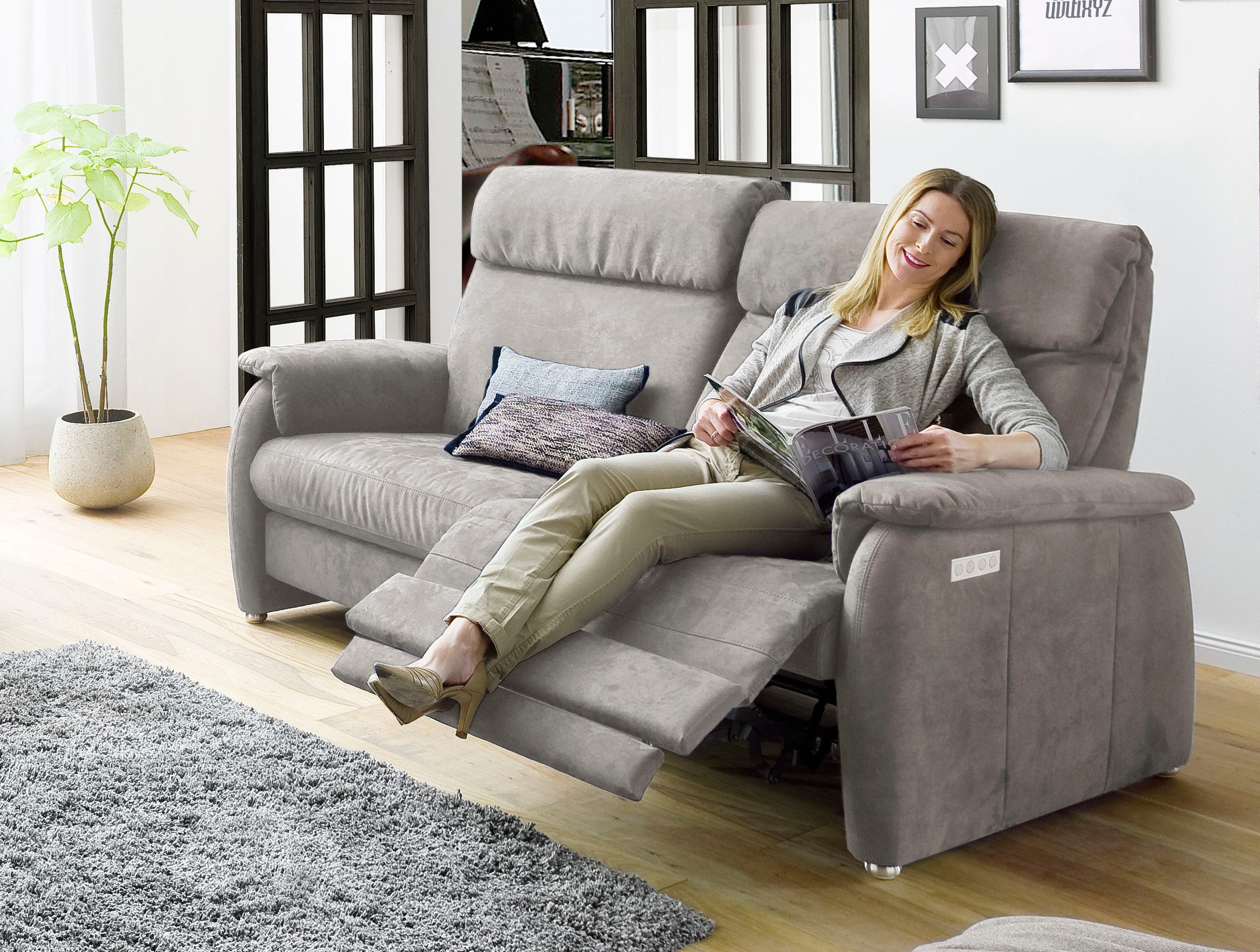 Home affaire 2-Sitzer »Turin«, mit motorischer Relaxfunktion, auch in Leder