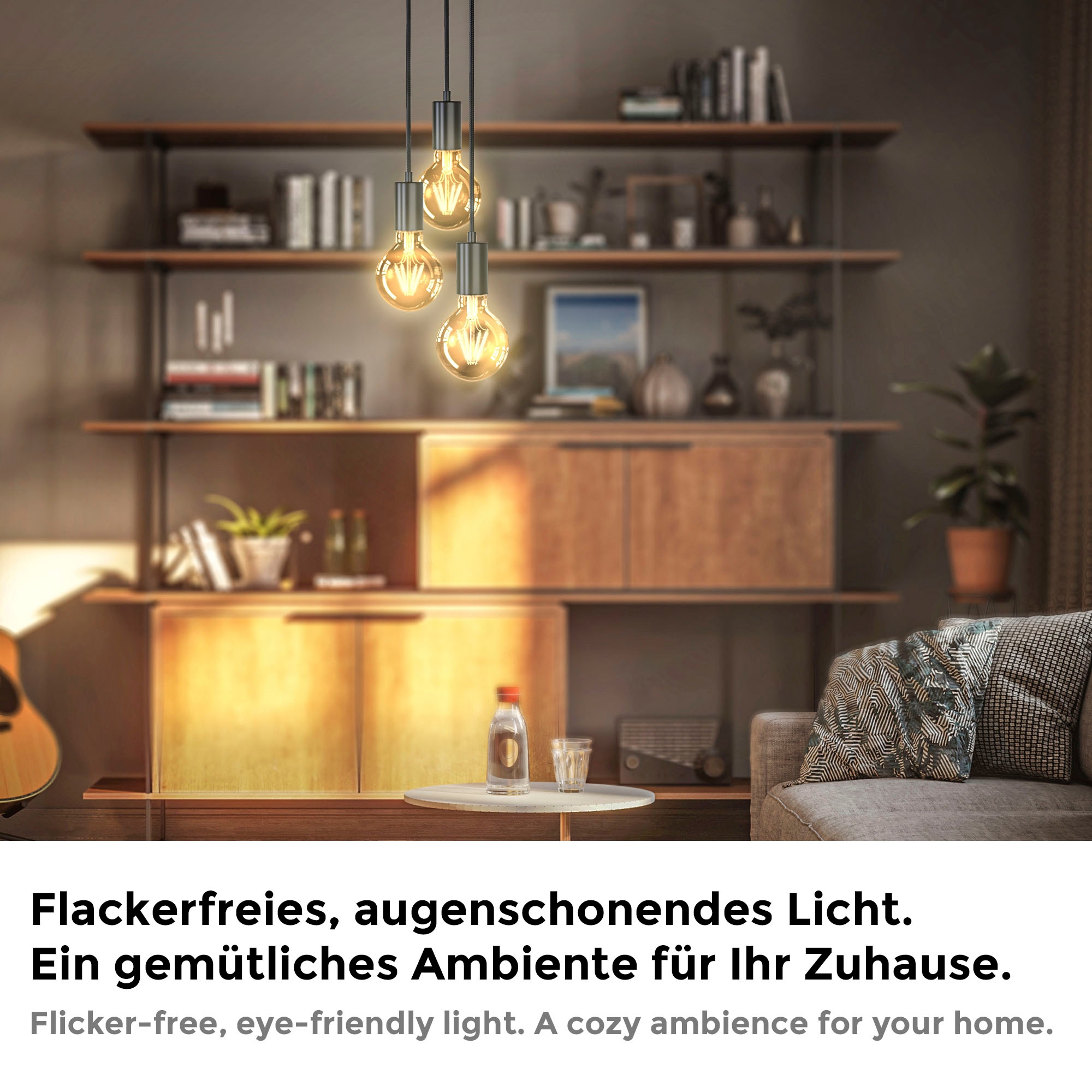 B.K.Licht LED-Leuchtmittel »BK_LM1400 LED Leuchtmittel 2er Set E27 G80«, E27, 2 St., Warmweiß, 2.200 K Edison Vintage Glühbirne Filament