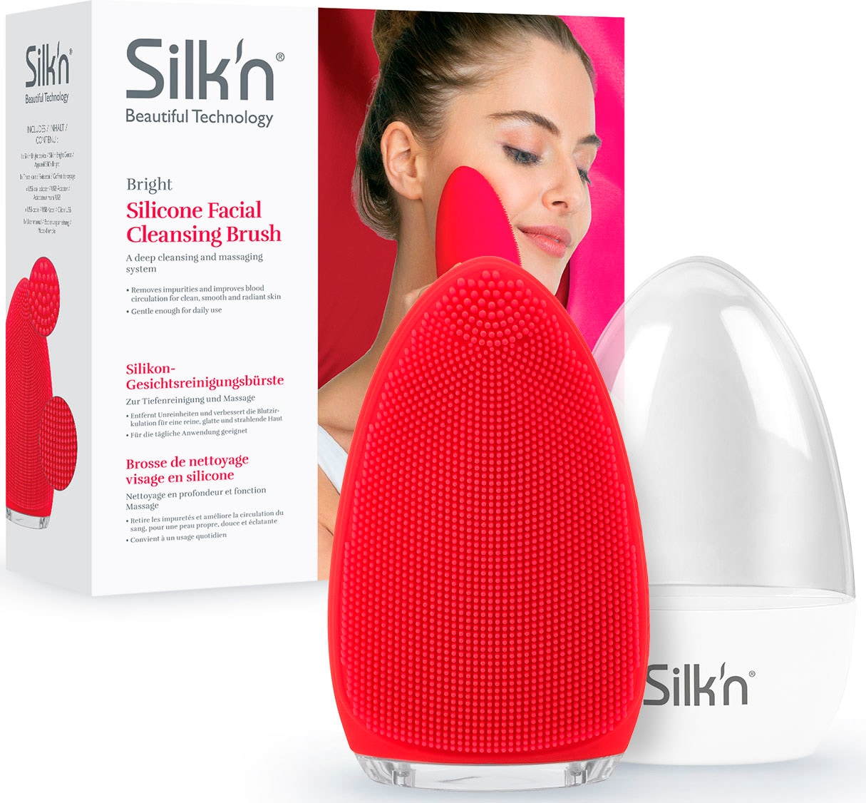 Silk\'n Elektrische Gesichtsreinigungsbürste »Bright« XXL Jahren mit 3 Garantie