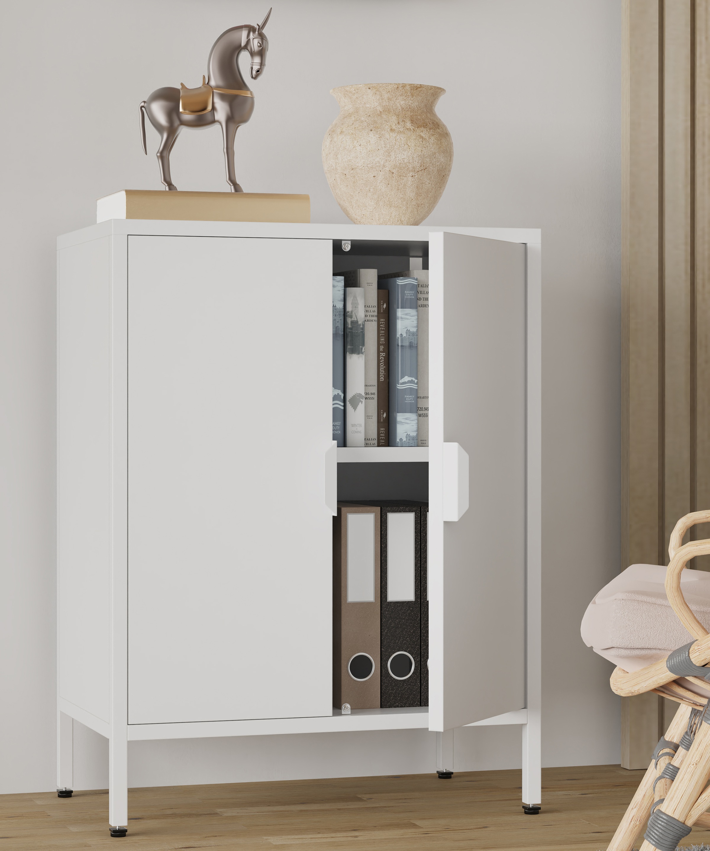 VCM Kommode »Stahl Kommode Sideboard Schrank Drehtüren Flokas S« 1 Stk. tlg.