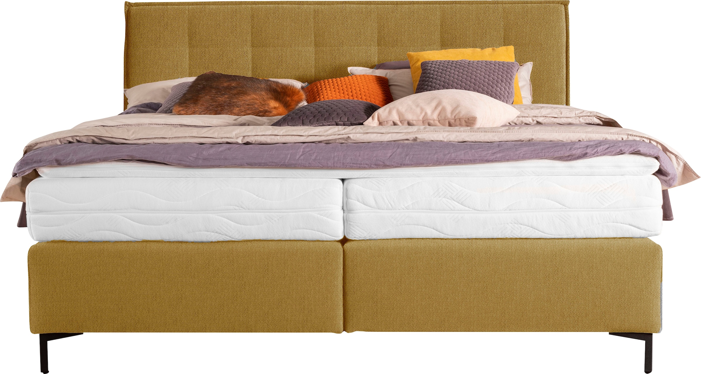 alina Boxspringbett »Elmar« mit gestepptem Kopfteil, inklusive Matratze und Topper