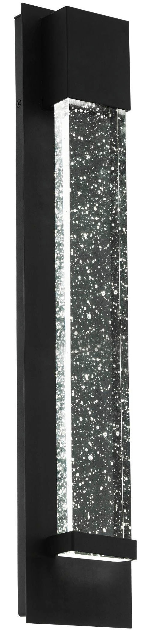 EGLO Wandleuchte »Villagrazia Wandlampe, Außeneleuchte aus Alu und Glas, IP44, Lampe« LED-Modul 1 Stk. Warmweiß Wand-/Deckenleuchte - L12 x H40 x AL7 cm - schwarz - 2X3,3W inkl.