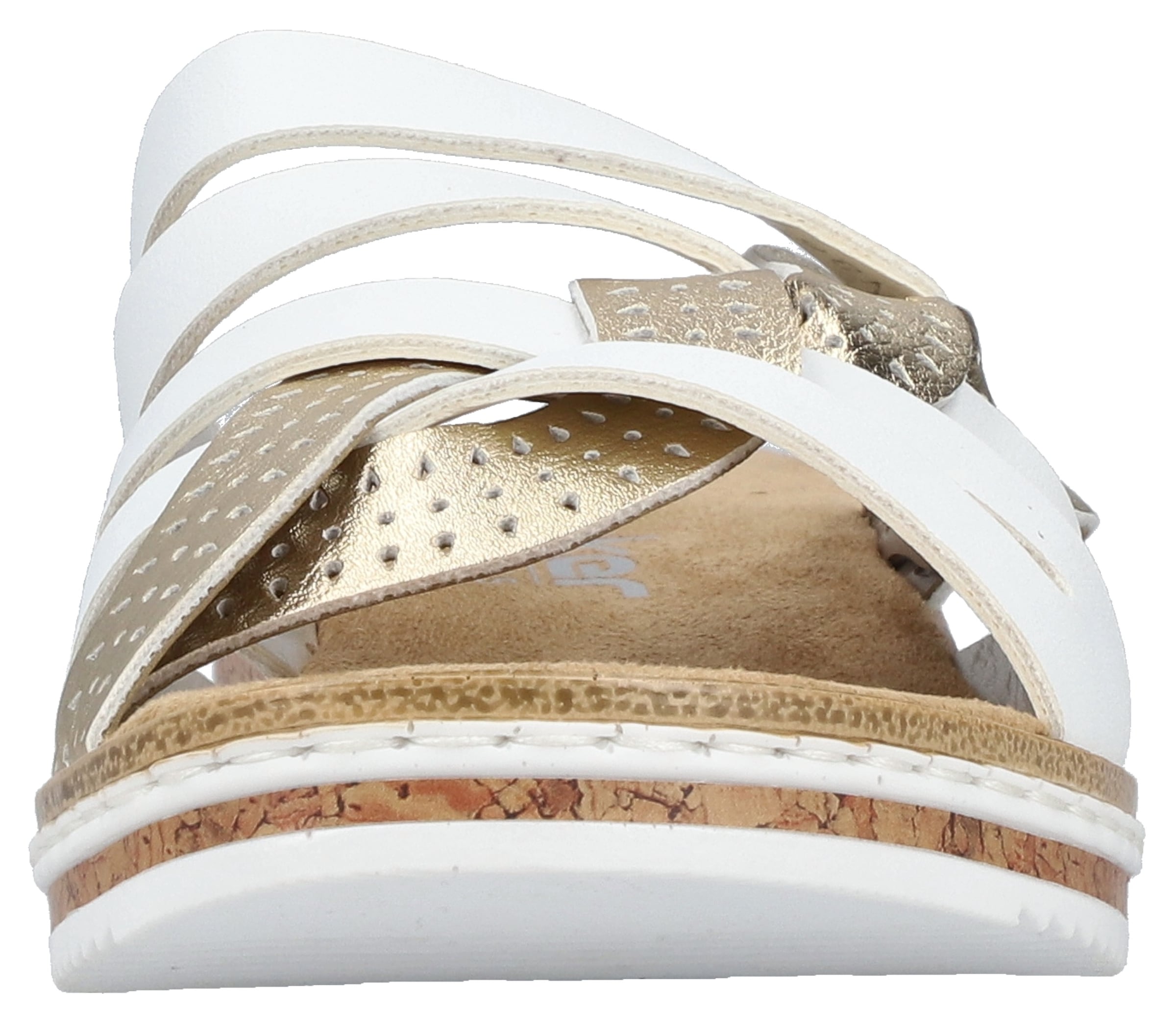Rieker Pantolette, Sommerschuh, Schlappen, Hausschuh, Keilabsatz, mit kleinem Gummizug