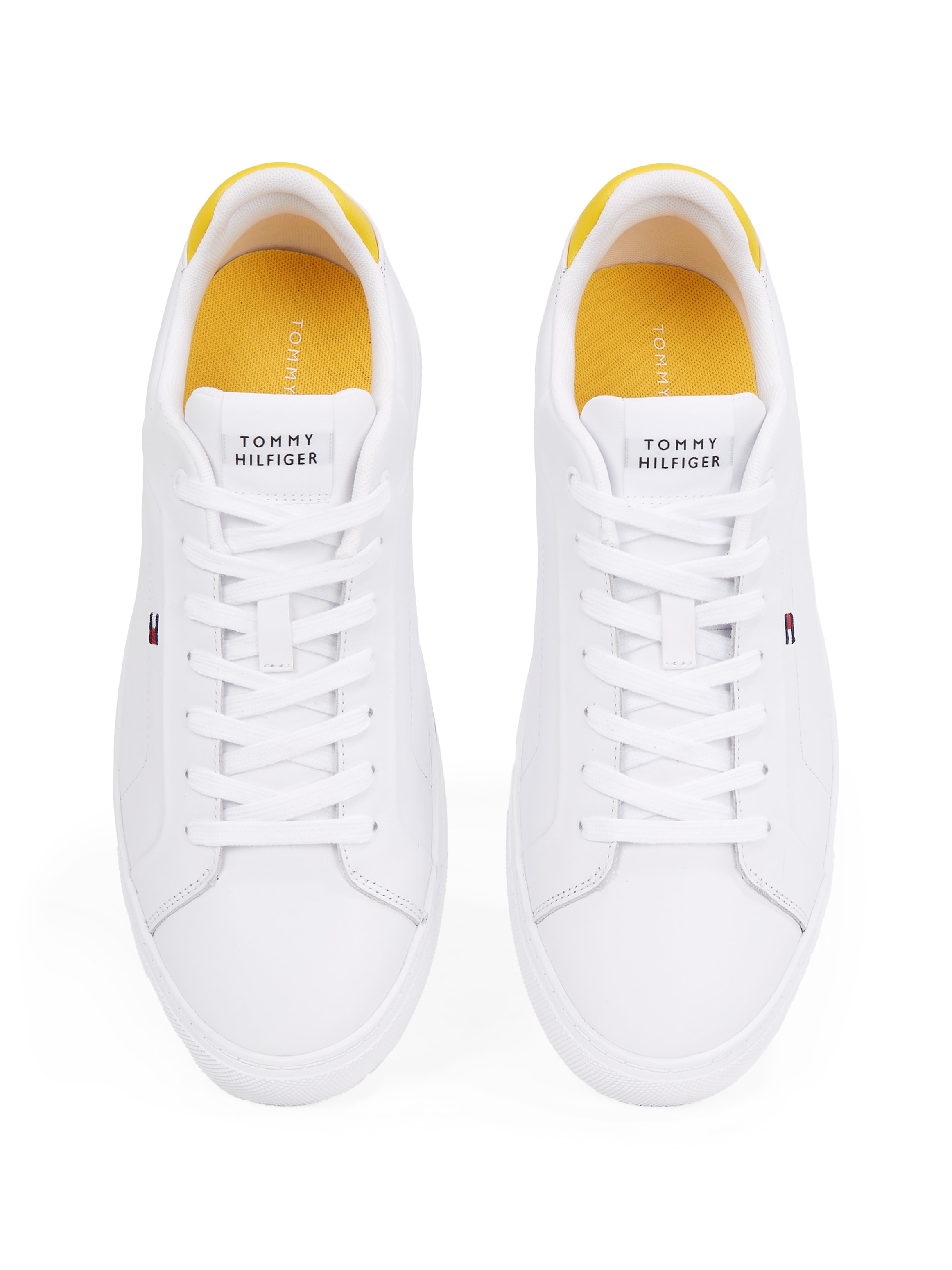 Tommy Hilfiger Sneaker »ICON COURT PINPERF LTH«, Freizeitschuh, Halbschuh, Schnürer mit weich gepolstertem Schaftrand