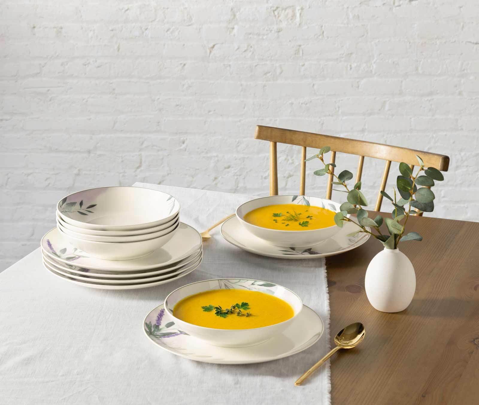 Seltmann Weiden Geschirr-Set »Teller-Set Savona Provence 18er Set bunt-beige« Spülmaschinenfest, Mikrowellensicher, Ofenfest