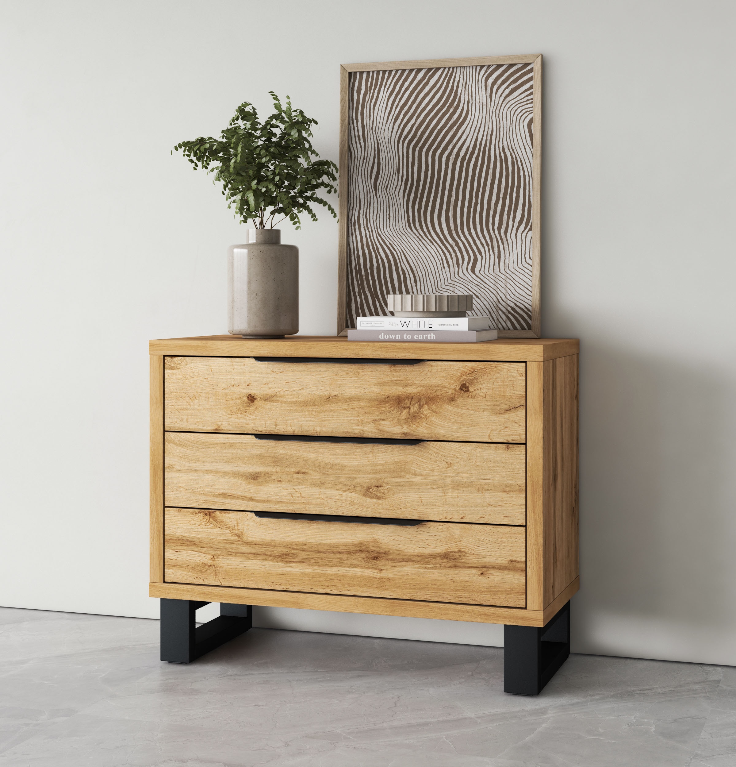 Kommode »Bronne,Breite 99,5 cm Schubladenkommode, Metallgriffe«, Sideboard mit viel...