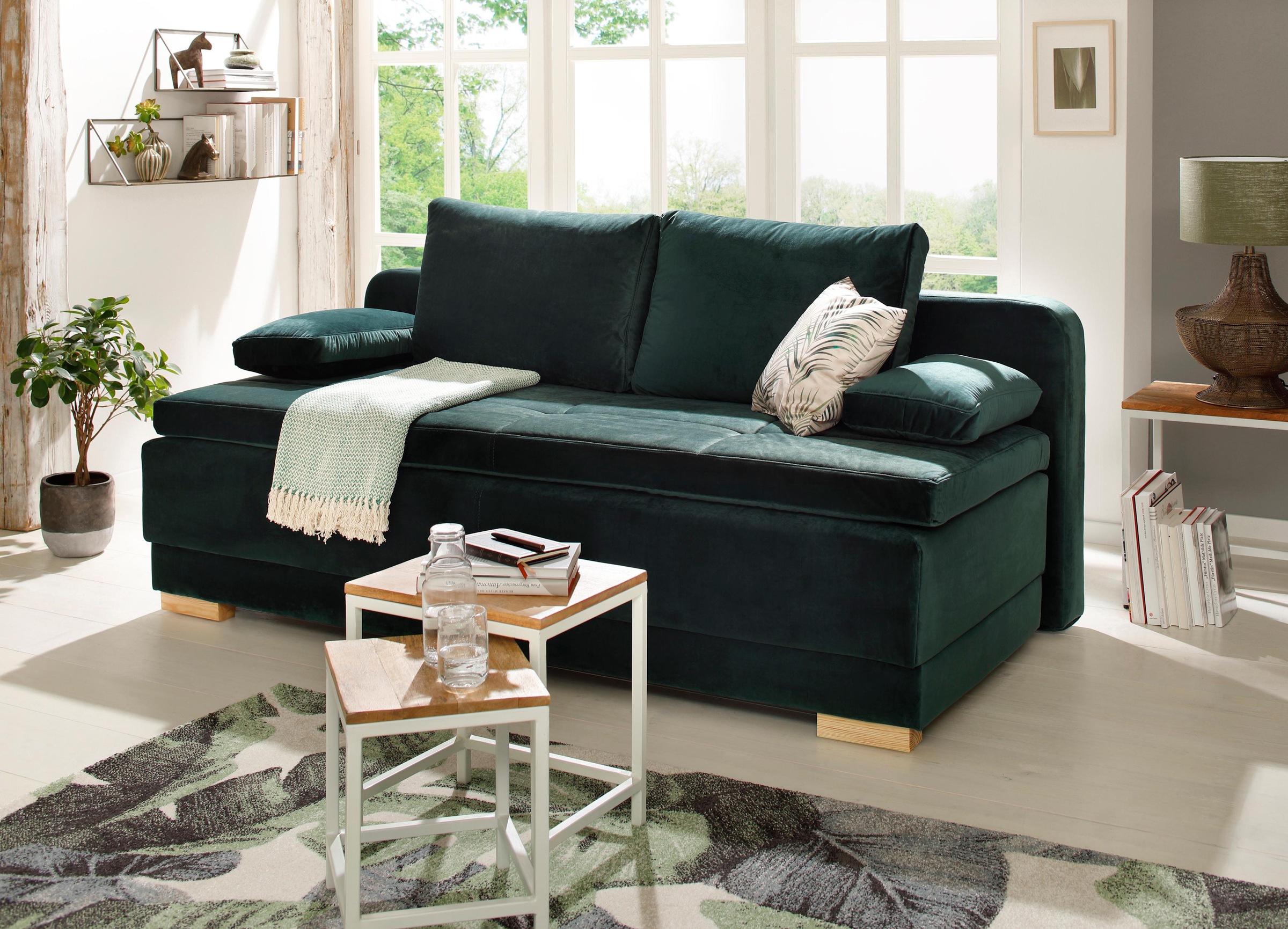 Boxspringsofa in Dunkelgrün