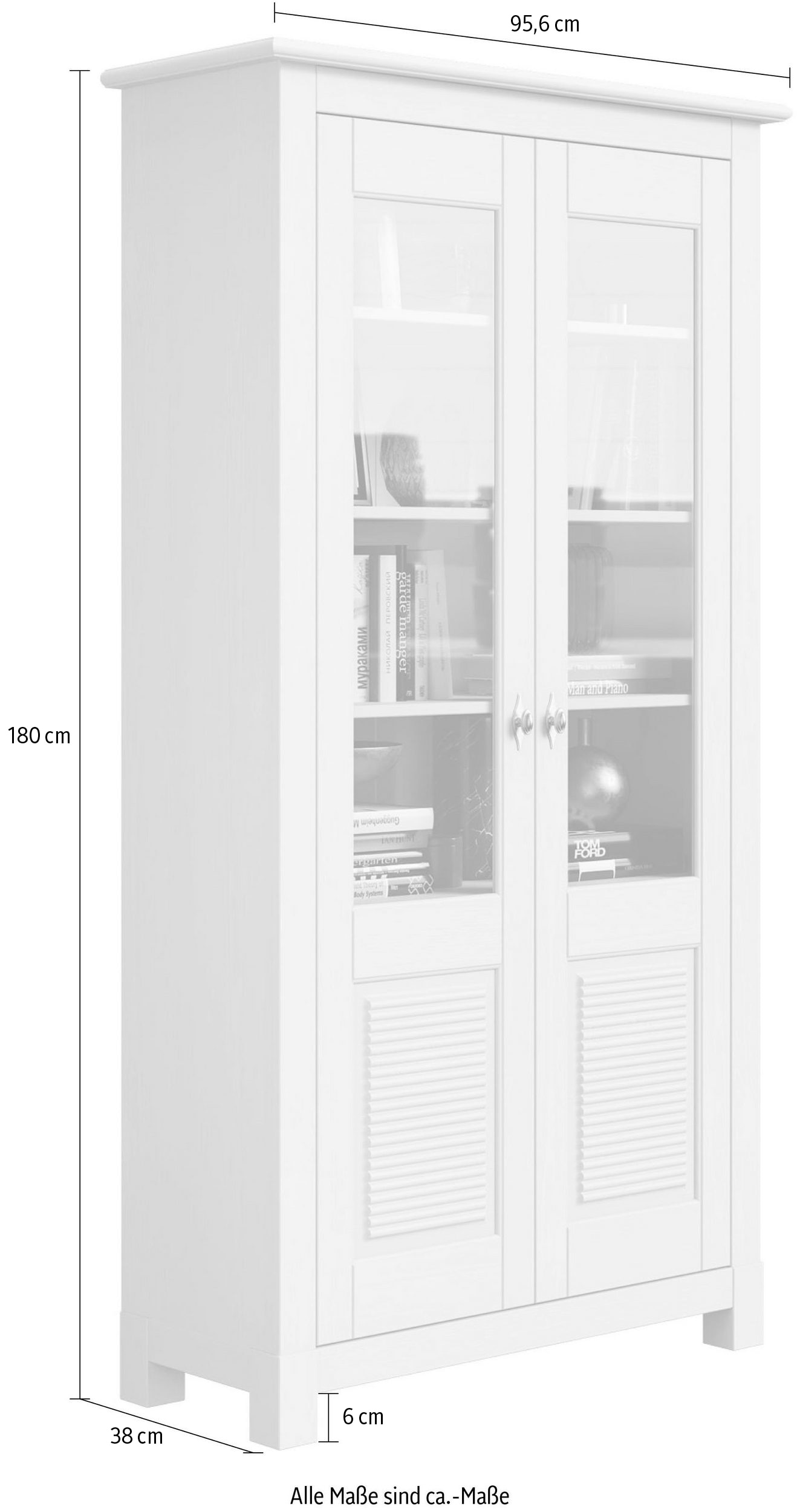 OTTO home Vitrine »Rauna« Aus massiver Kiefer, Türen mit Glaseinsätzen