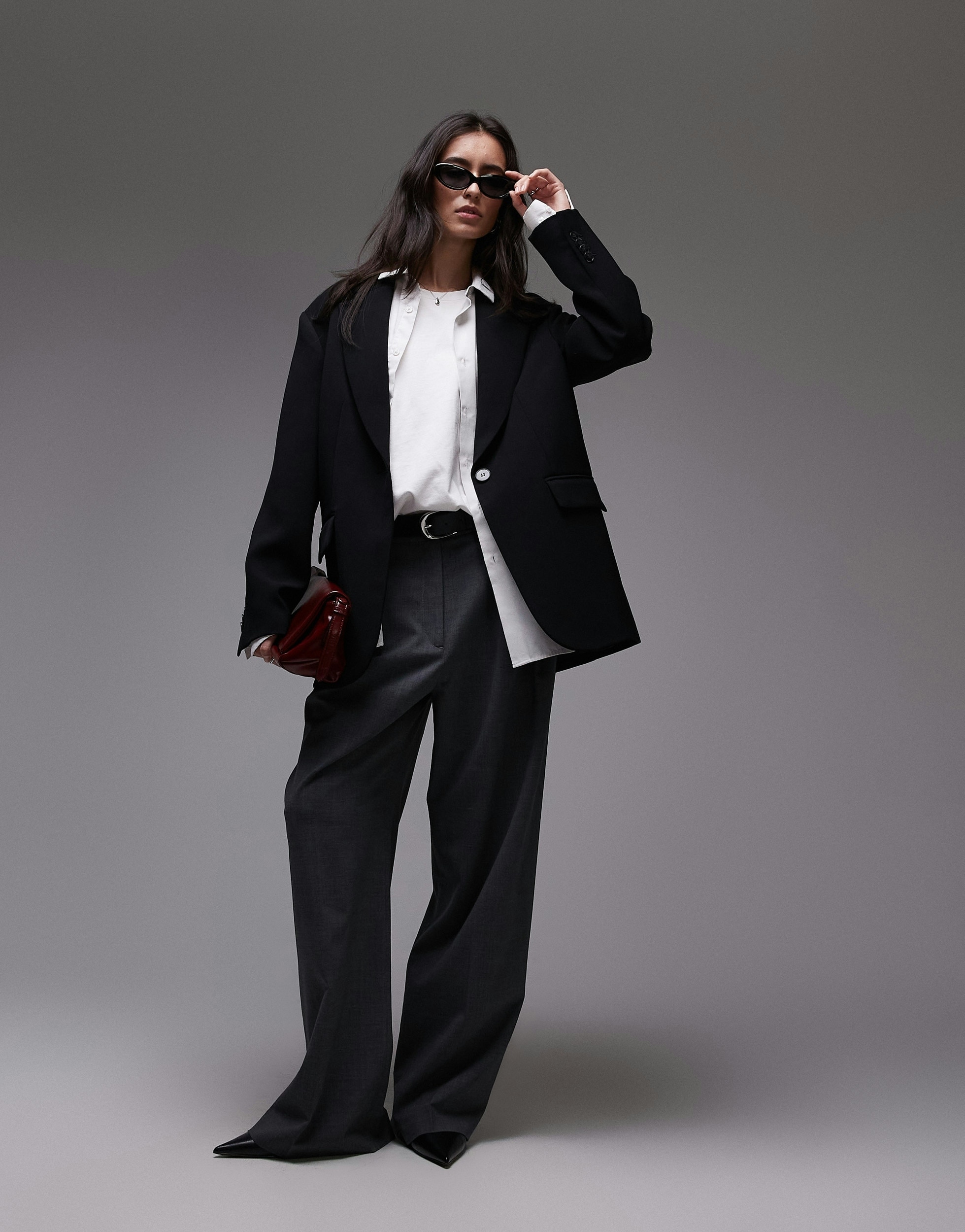 TOPSHOP Longblazer »TSLOUISE OVERSIZED BLAZER TLR NOOS« Polyester, oversize fit