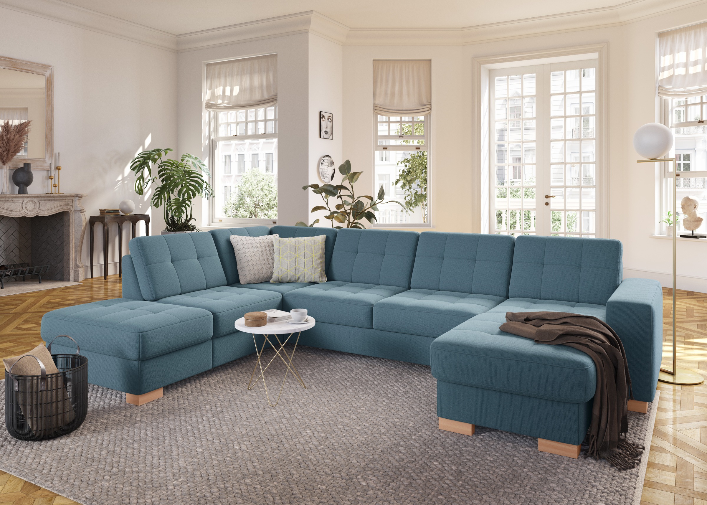 sit&more Wohnlandschaft »Quincy U-Form«, wahlweise mit Bettfunktion und Bettkasten