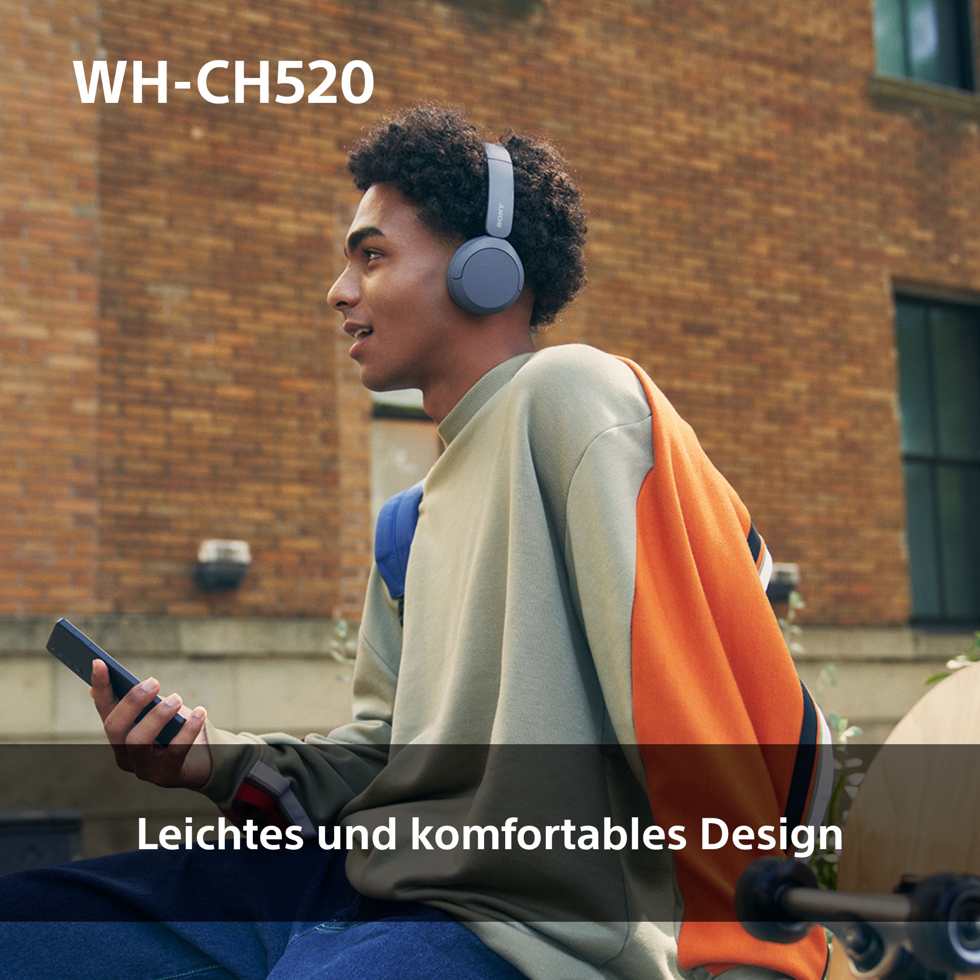 Sony Bluetooth-Kopfhörer »WHCH520«, Bluetooth, Freisprechfunktion-Rauschunterdrückung-Sprachsteuerung-kompatibel mit Siri, 200 Std. Max. Akkulaufzeit (Standby)