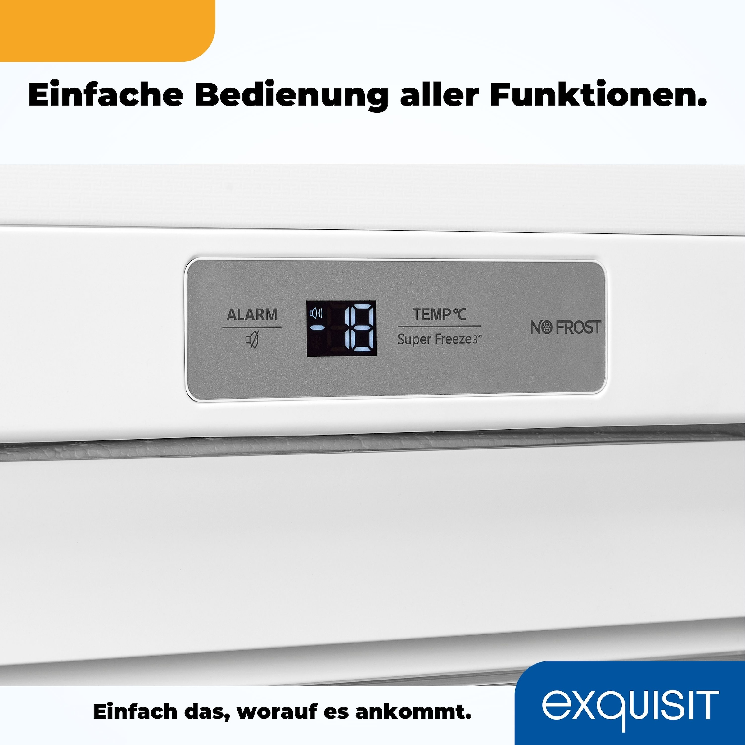 exquisit Gefrierschrank »GS231-NF-H-010E weiss«, 143,4 cm hoch, 56 cm breit, 155 L Volumen, NoFrost, Schnellgefrieren, 4 Sterne