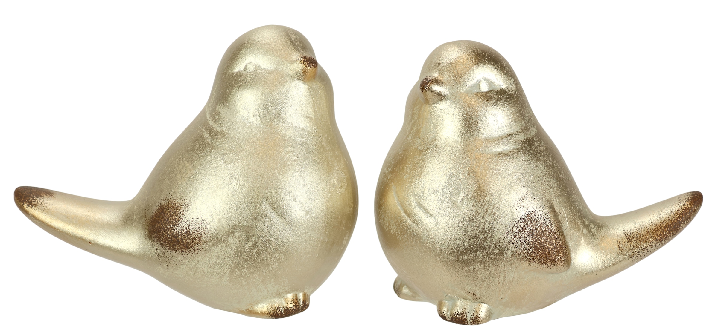 I.GE.A. Dekofigur »Vogel aus Keramik« 2er Set Ornament Statue Tierfigur Skulptur Dekovogel Vogelfigur