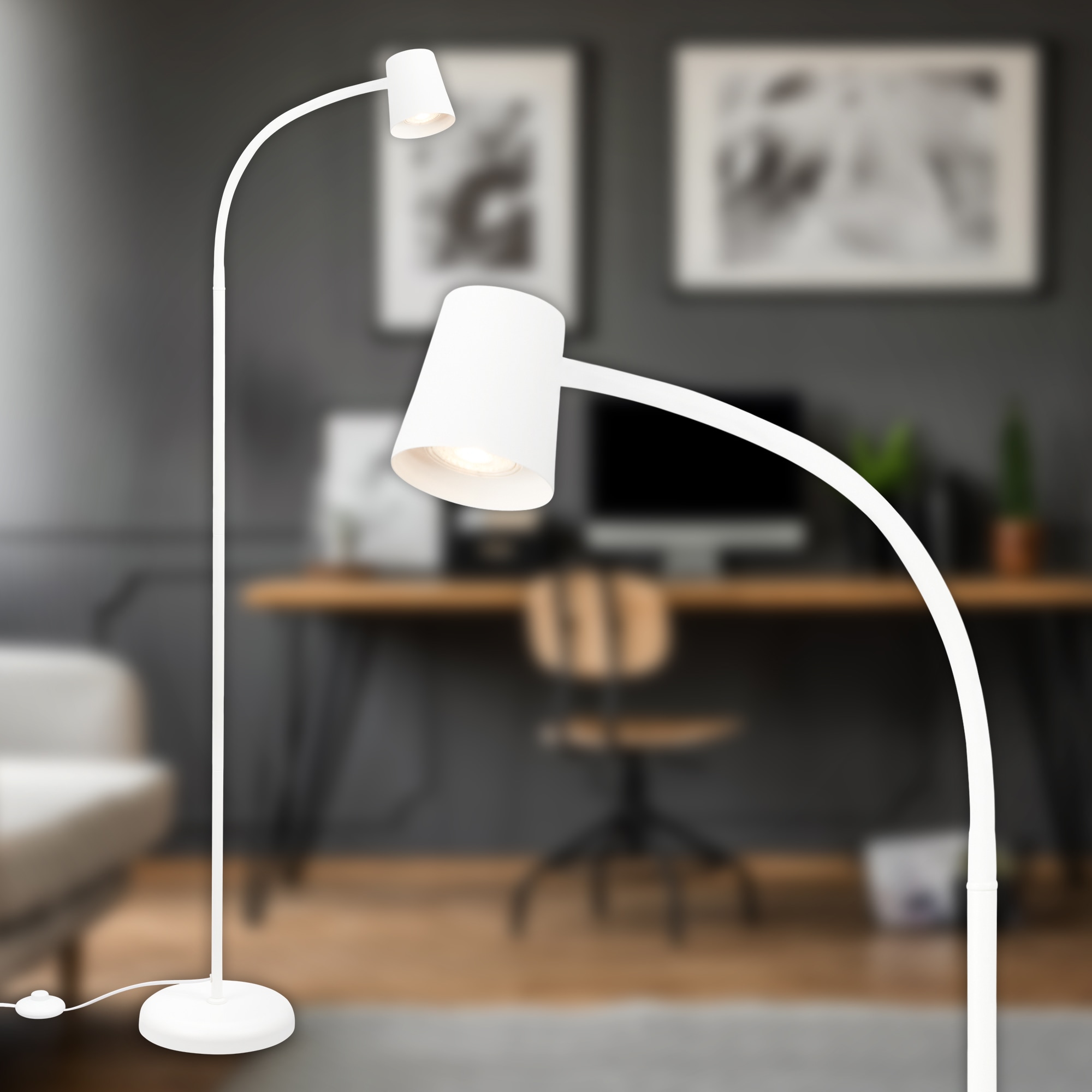 Briloner Leuchten LED Stehlampe »Stehleuchte, weiß, 1xGU10/max. 9W exkl.« GU10