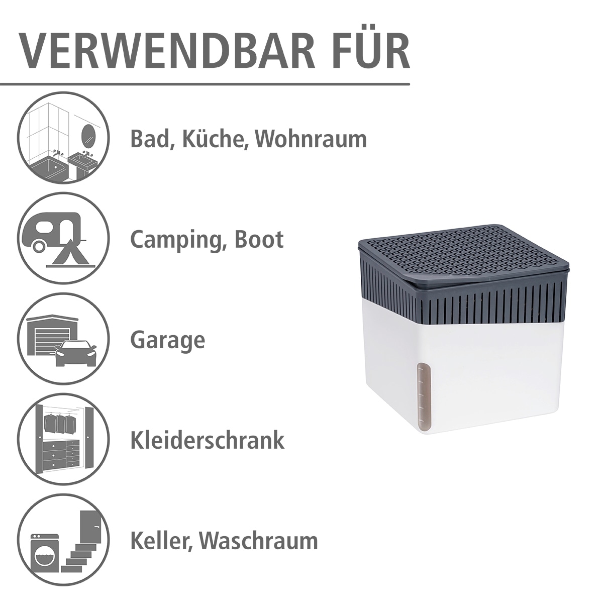 WENKO Luftentfeuchter »Cube«, für 80 m³ Räume, 1000 g