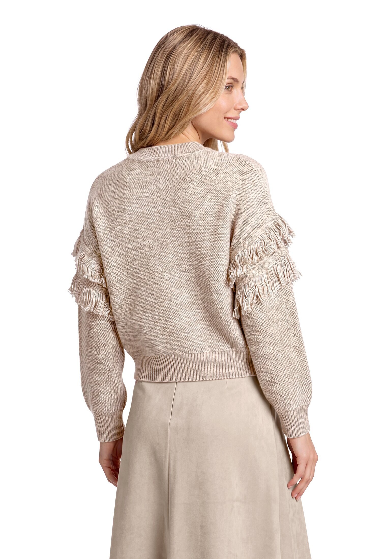 Betty&Co Strickpullover »Strickpullover mit Fransen«