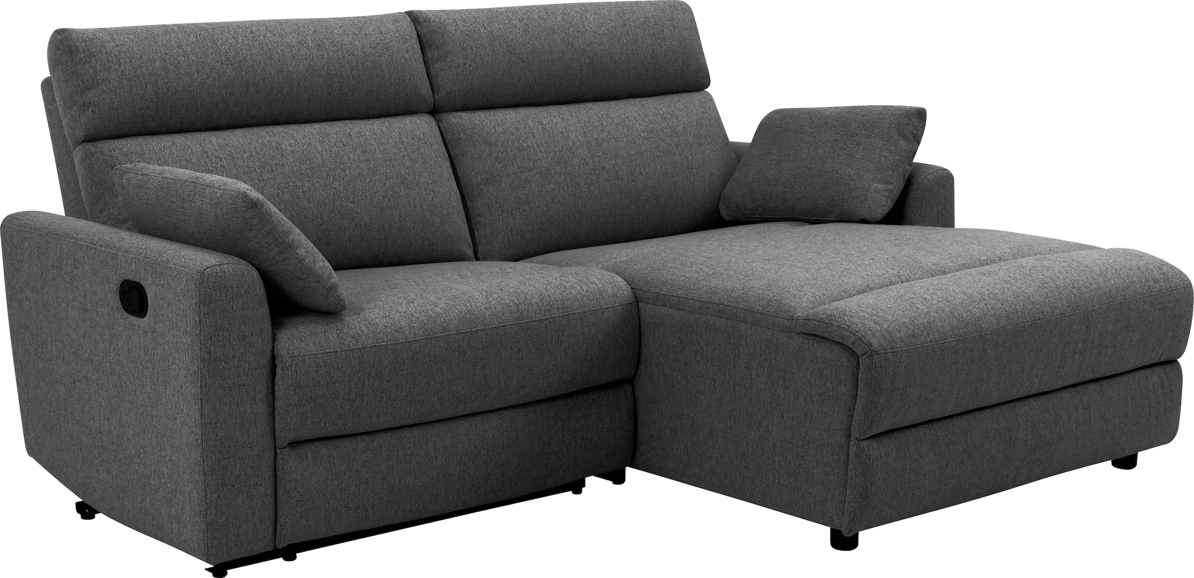 INOSIGN Ecksofa »JENNA, L-Form, 209cm, manuelle u. elektrische Funktion, mit USB A/C,«, Liegefunktion 105°-150°, Federkern, Struktur fein