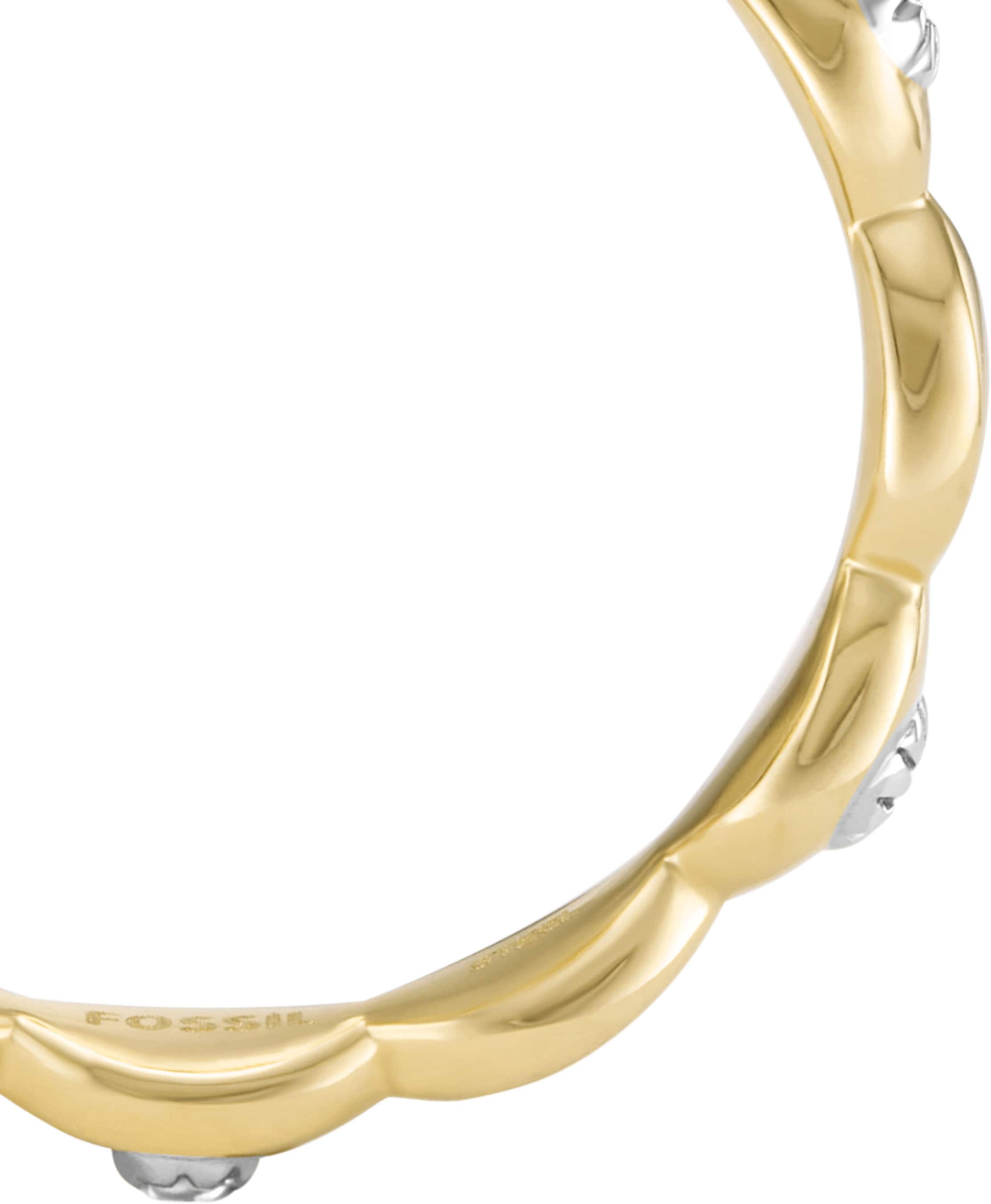 Fossil Fingerring »Schmuck Edelstahl Ring Sutton Magisches Auge Evil Eye, JF04796710«, mit Glasstein
