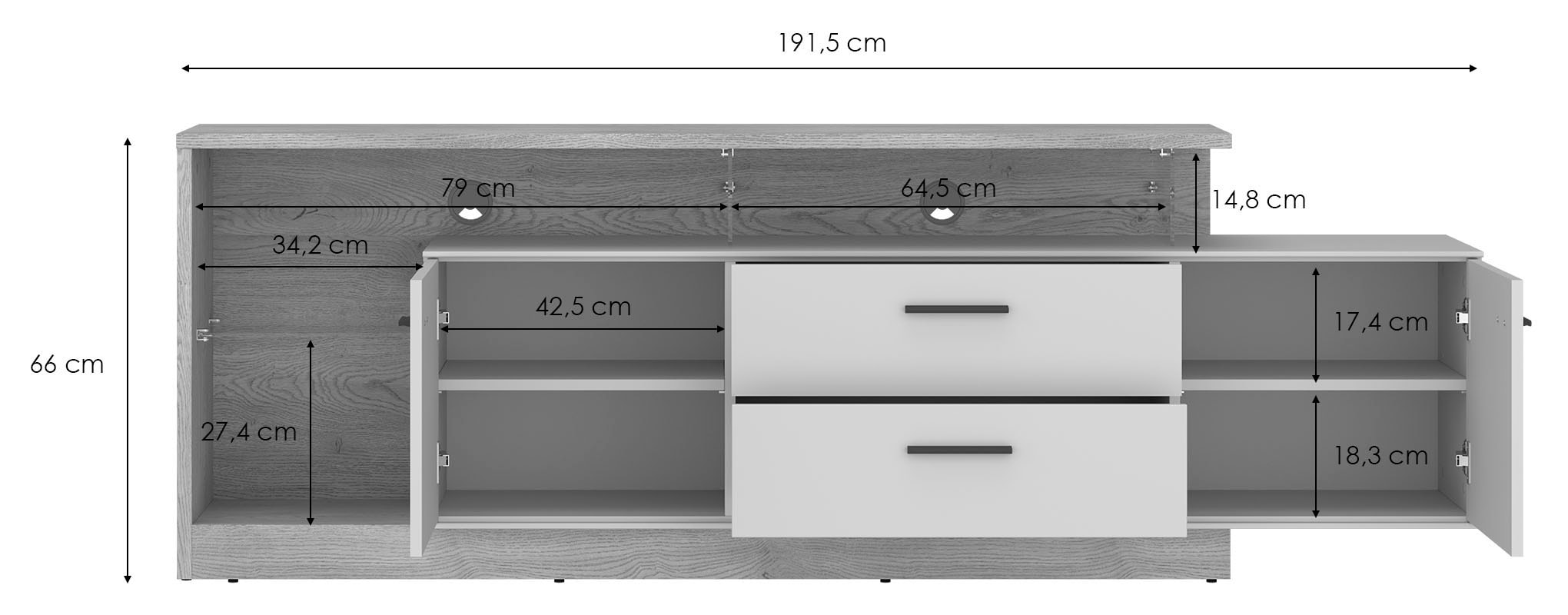 INOSIGN Lowboard »MEOLO«, Breite ca.191,5 cm