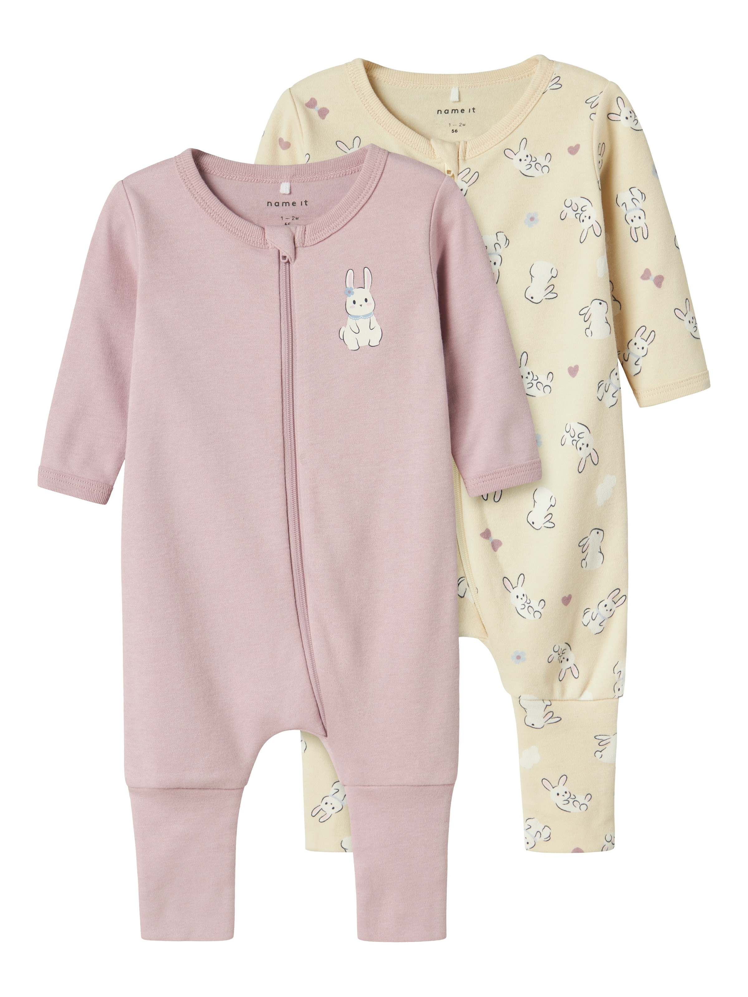 Name It Pyjama »NBFNIGHTSUIT 2P ZIP FF SAND RABBIT NOOS«