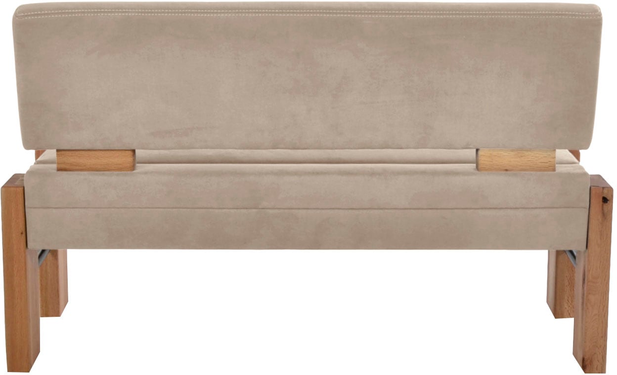 K+W Komfort & Wohnen Polsterbank gepolsterte Stauraumbank, Massivholz, in 2 Breiten 161cm oder 181cm