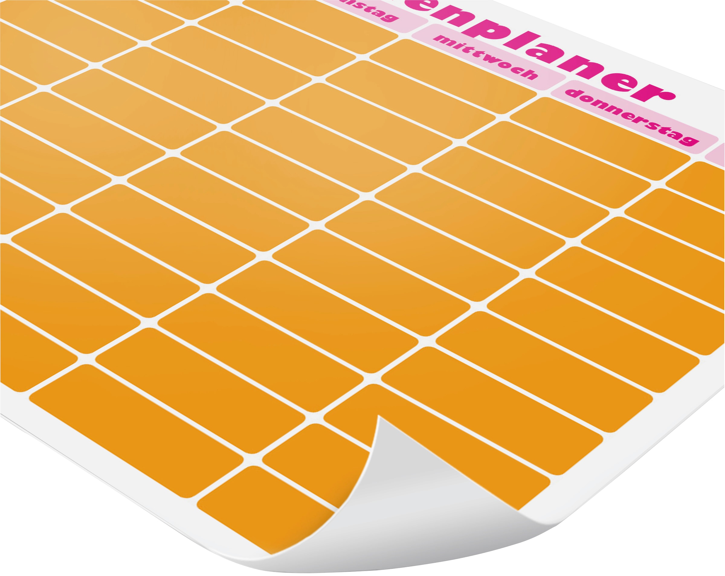 MySpotti Wandsticker »Memo Kids Stundenplaner pink-orange«, (1 St.), mit Whiteboard-Oberfläche
