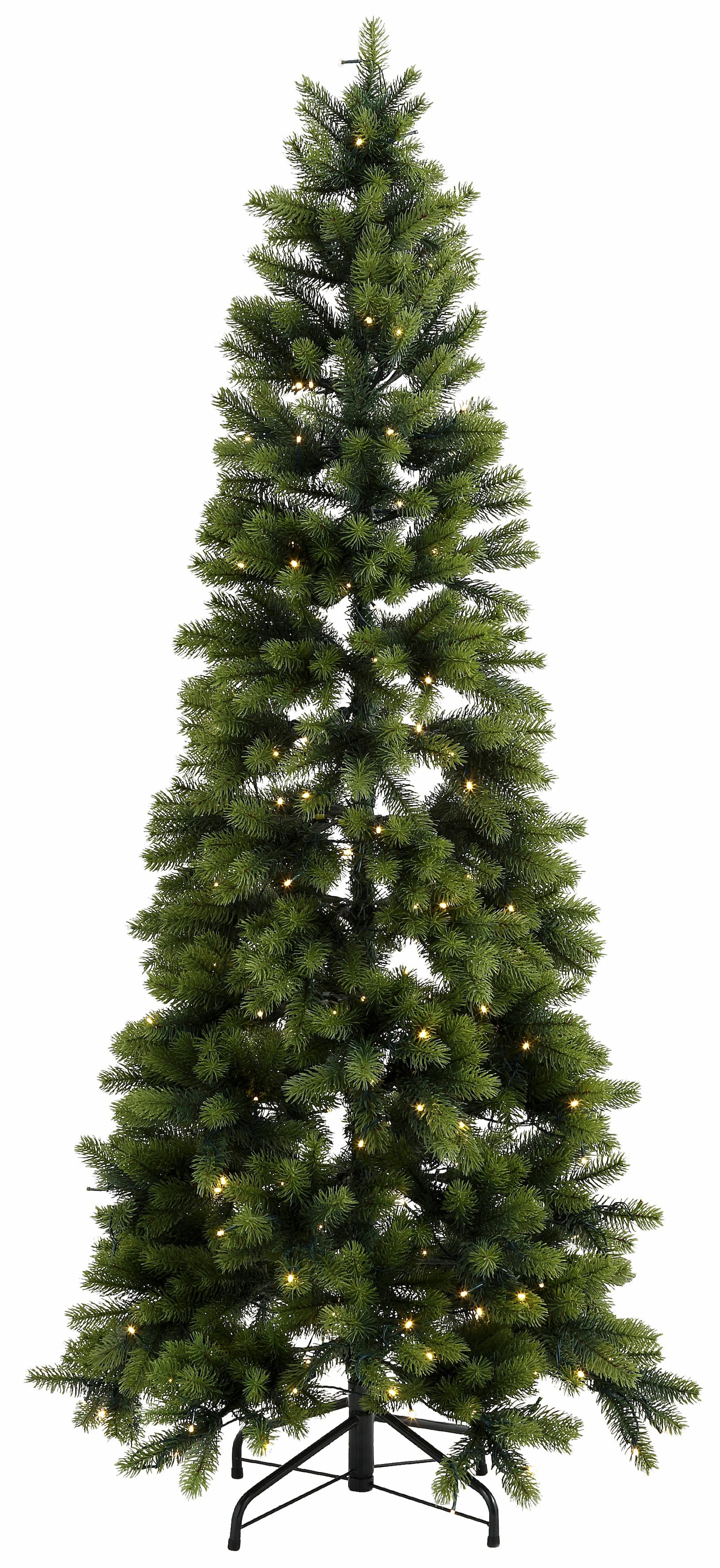 Creativ deco Künstlicher Weihnachtsbaum »Weihnachtsdeko, künstlicher Christbaum, Tannenbaum«, in schlanker Form, mit LED-Lichterkette