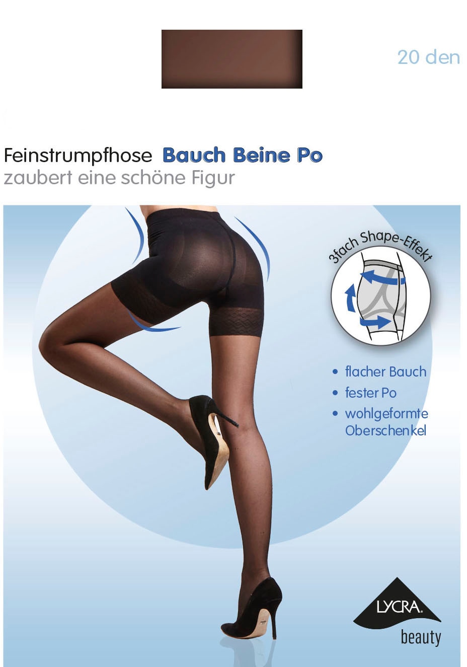 LASCANA Stützstrumpfhose, (Packung, 2 St.), mit dreifachem Shaping-Effekt