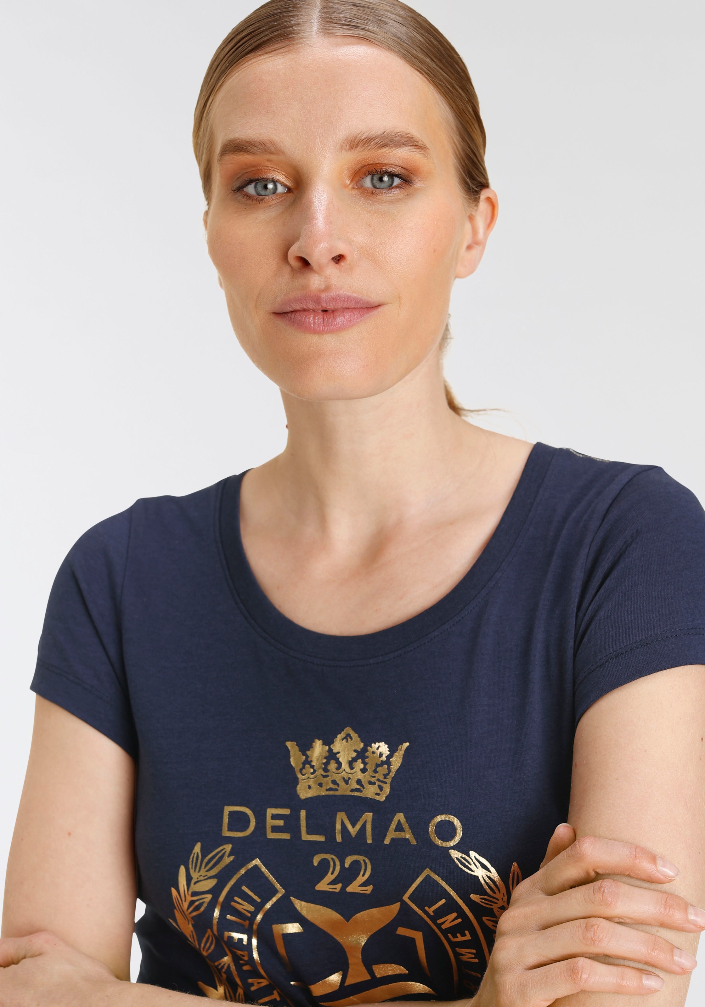 DELMAO T-Shirt, mit hochwertigem, goldfarbenem Folienprint - NEUE MARKE!  bei ♕