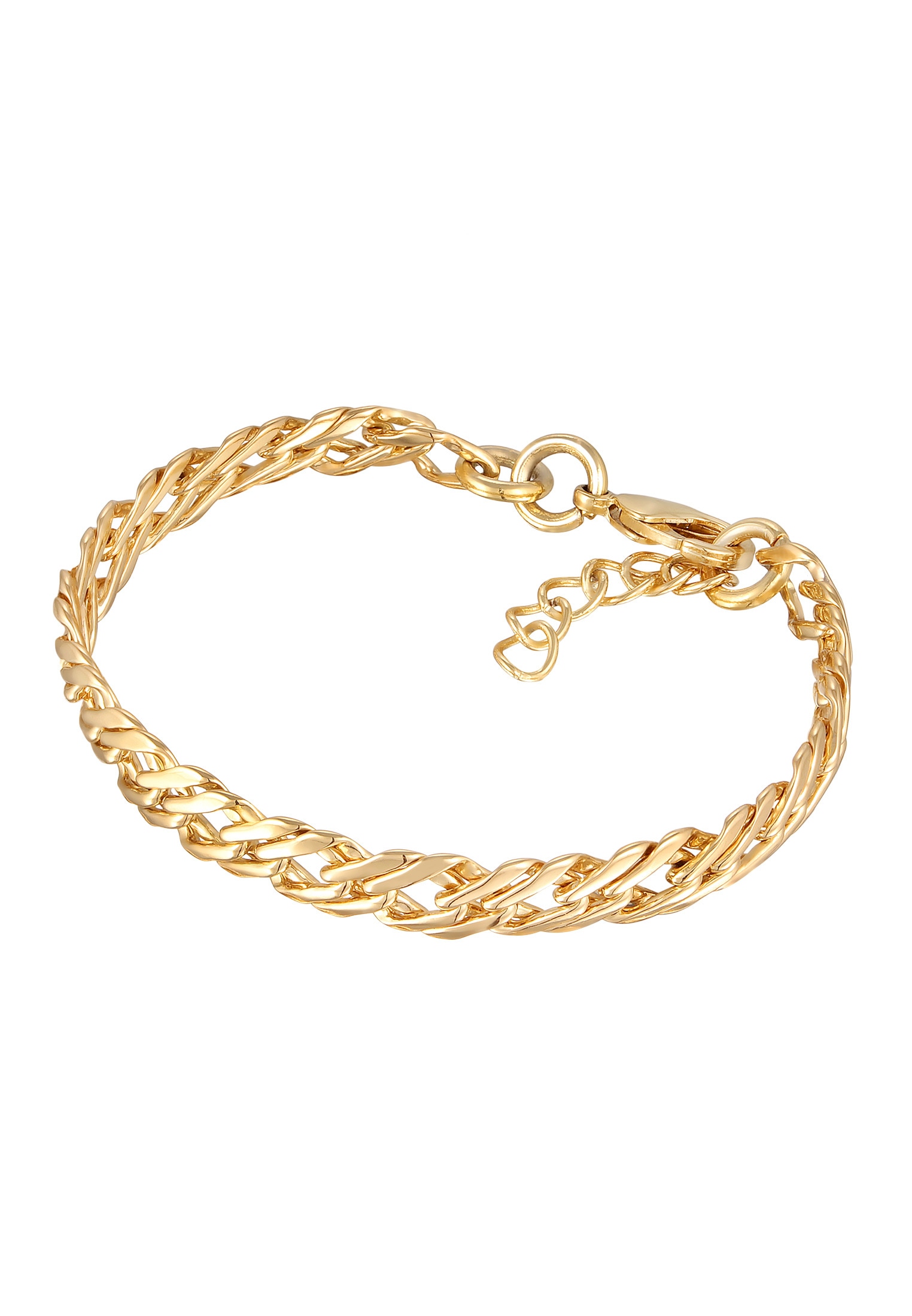Elli Armkette »Armband Panzerkette Gliederarmband goldfarben für Damen«